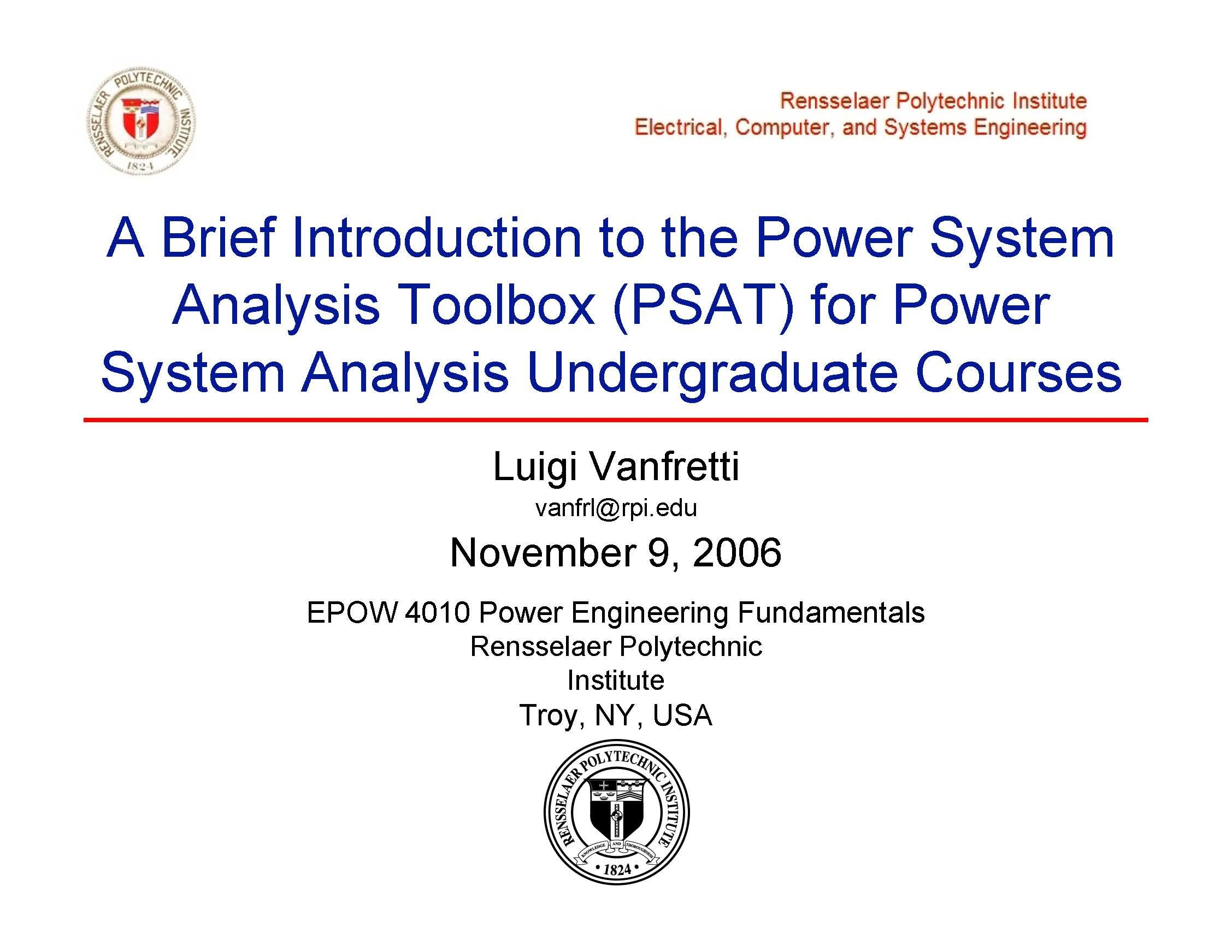 POWER ENGINEERING FUNDAMENTALS