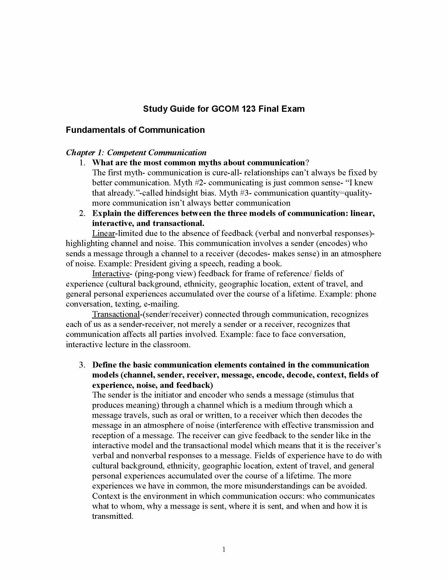 FUNDAMENTAL HUMAN COMMUNICATION GROUP PRESENTATIONS [C1HC]