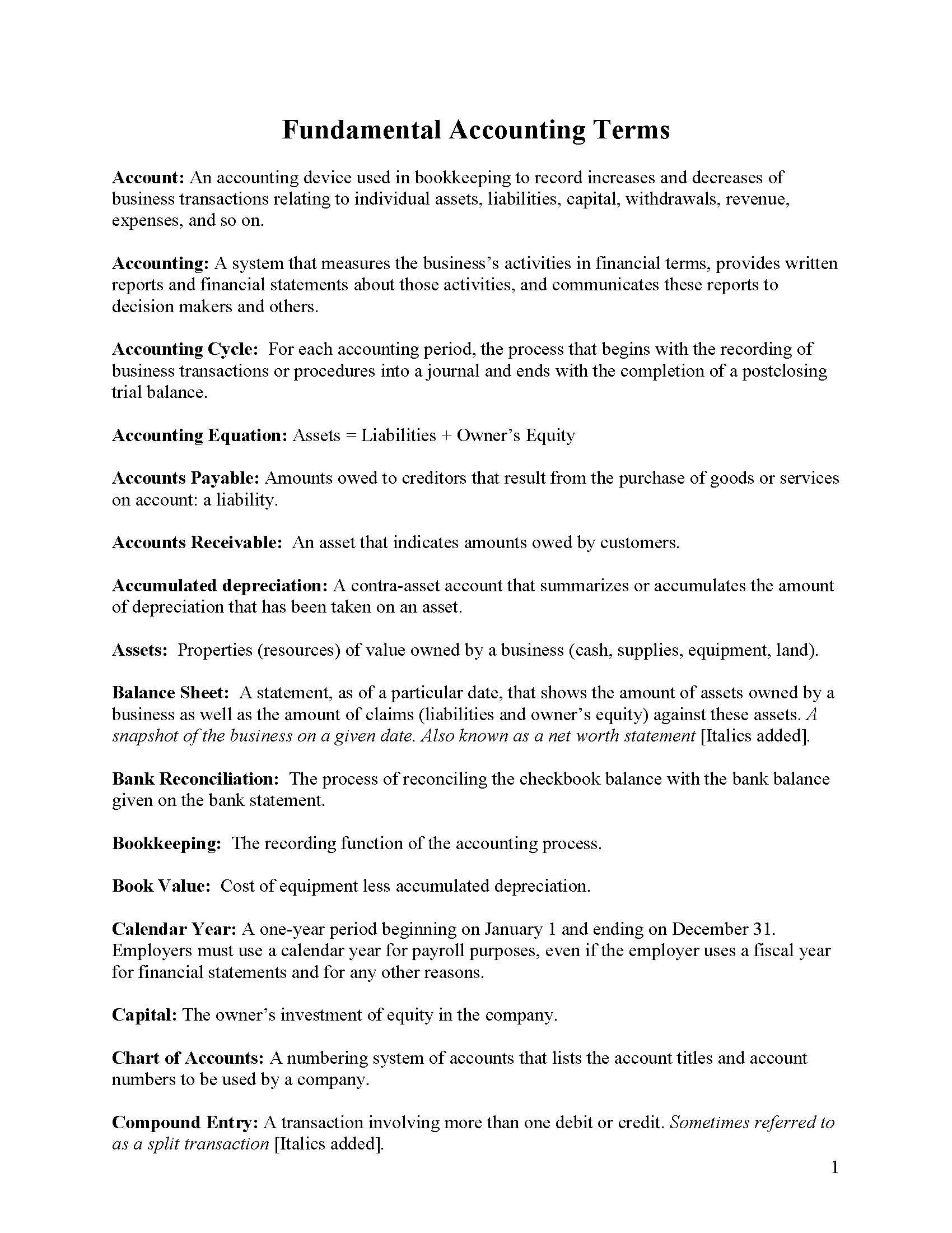 Records & Business Planning I