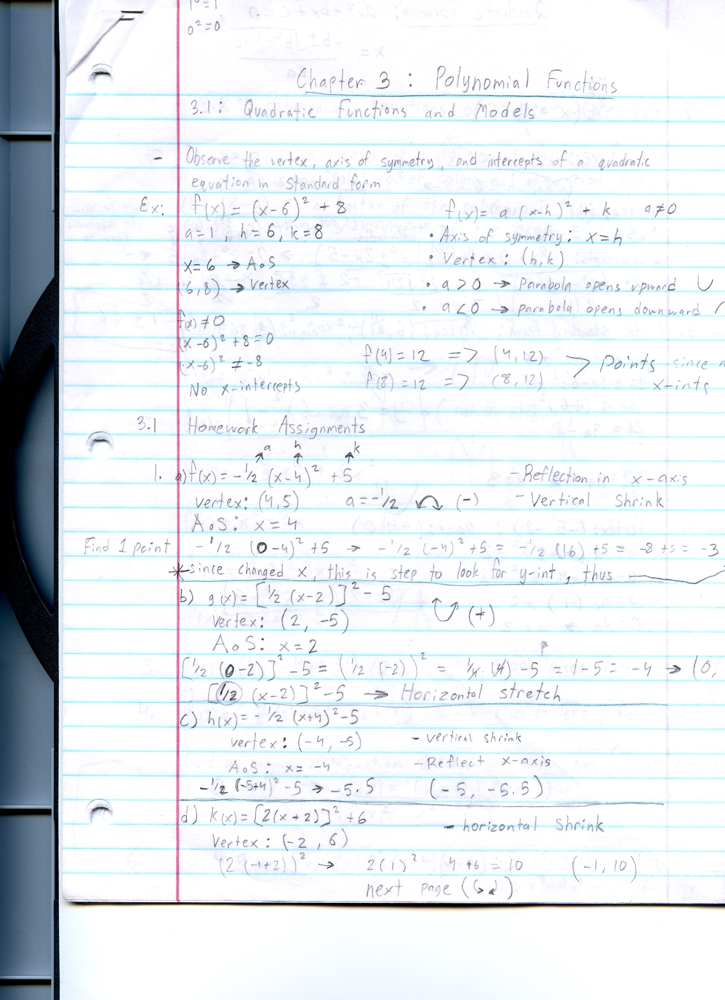 Webassign Worked-Out Problems for College Algebra (3.1 - 7.4)