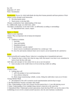 Class Notes 9/15/15 Socialization 