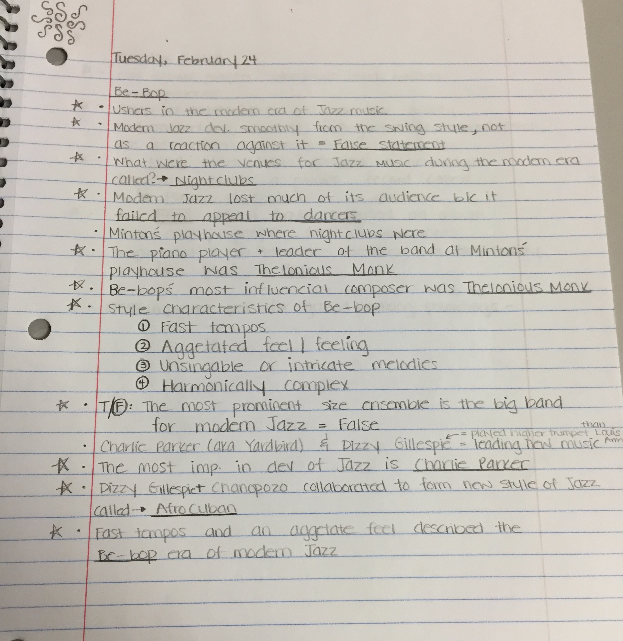MCY 124 class notes 2/24-3/5