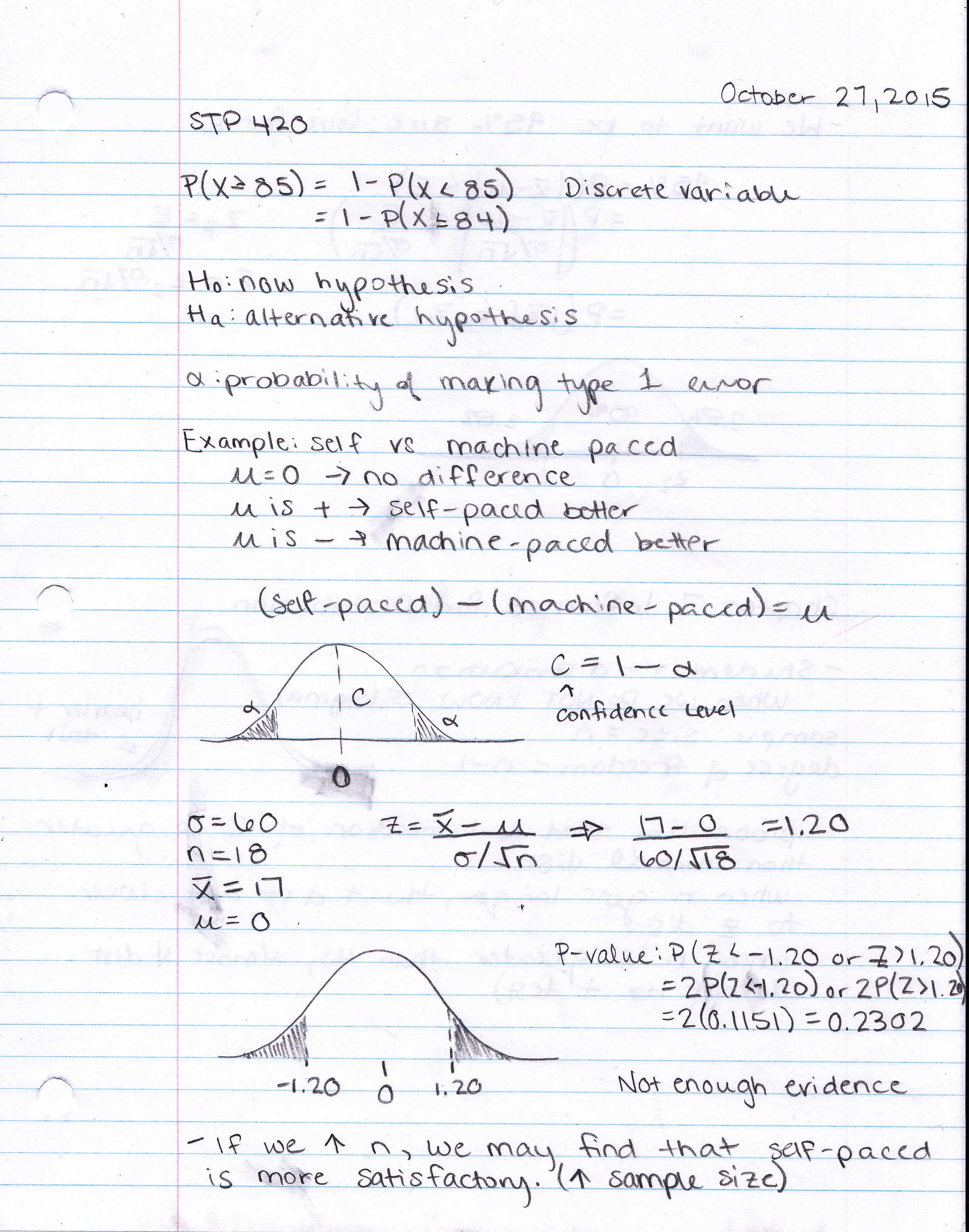 STP 420 Week 11 Notes