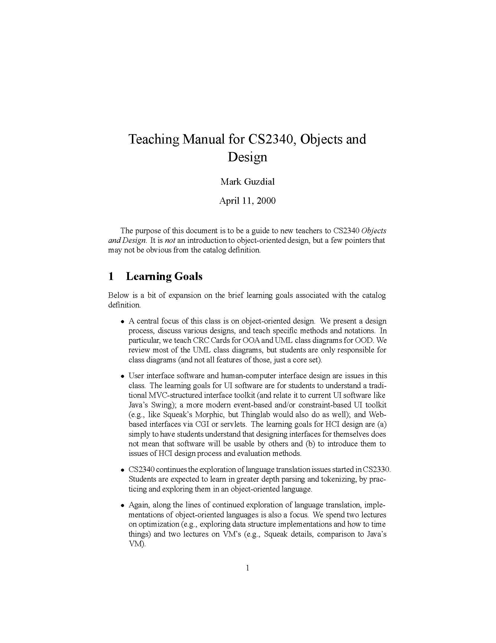 Objects and Design