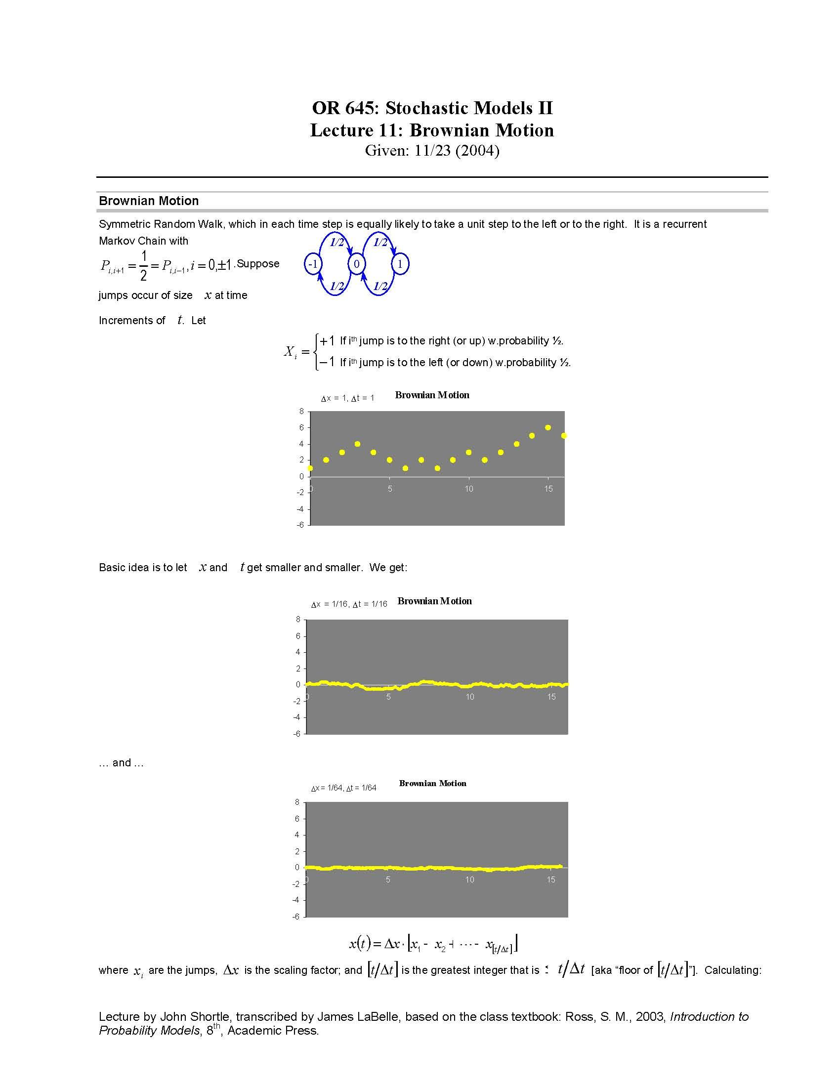 Stochastic Processes