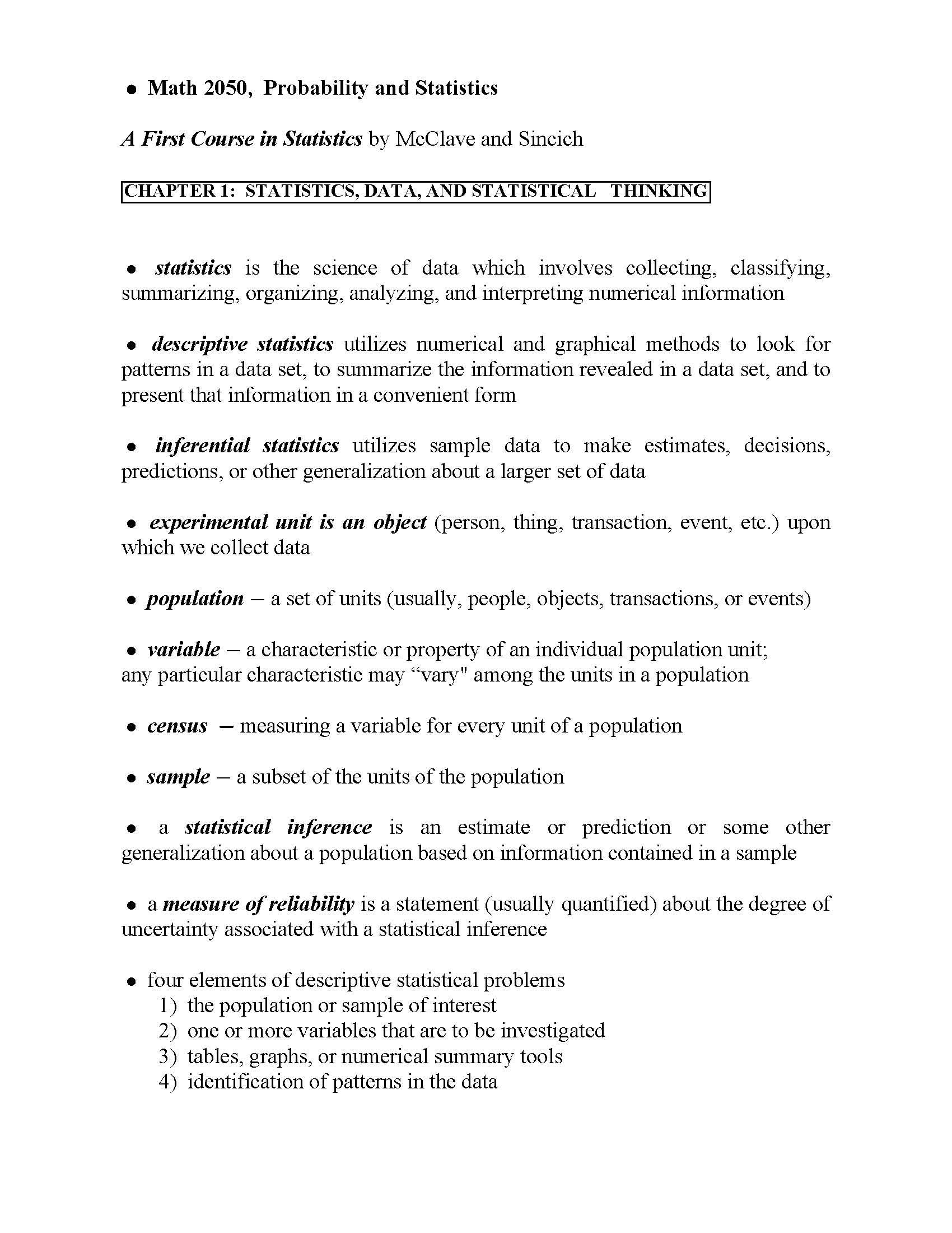 Probability and Statistics