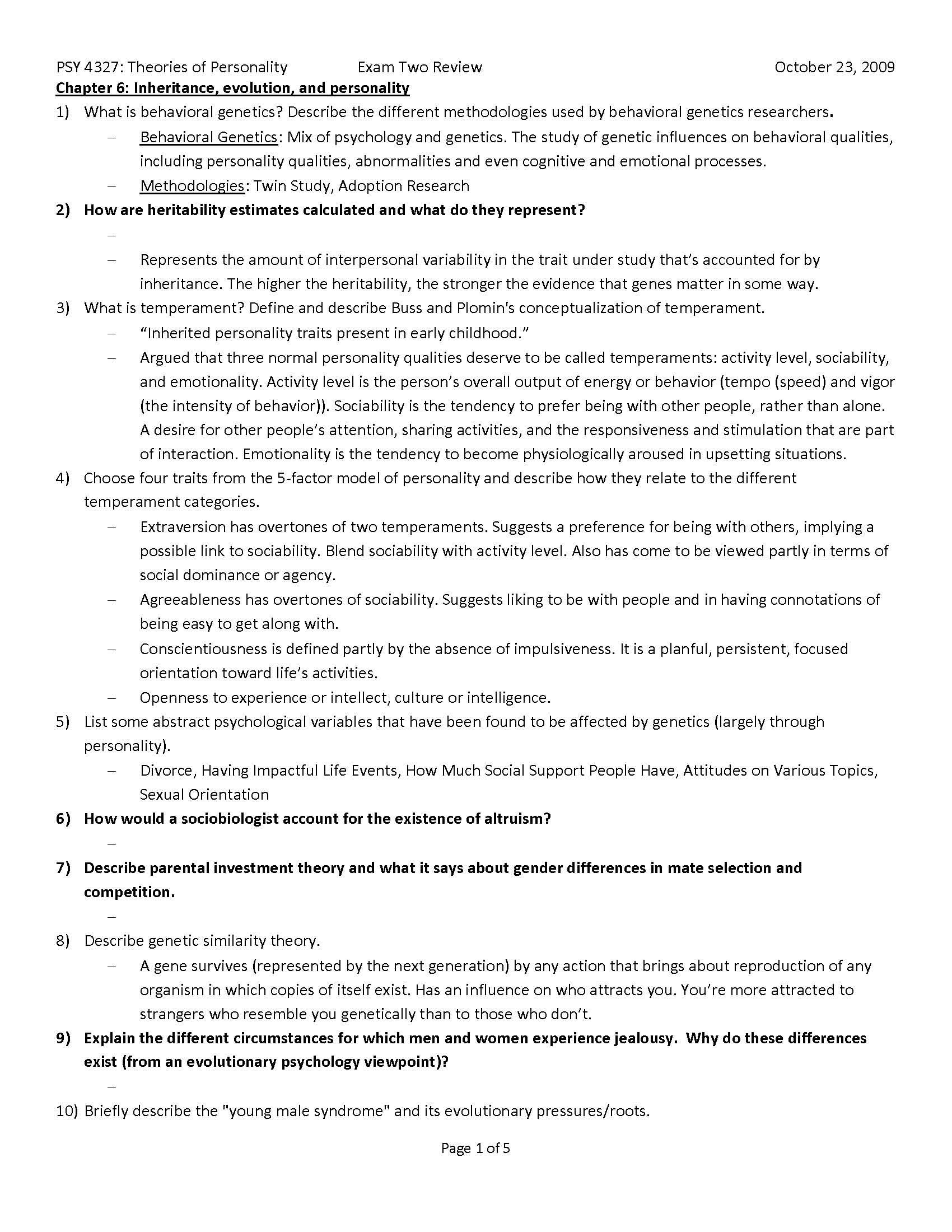 Theories Of Personality