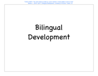 Lecture 10- Bilingual Development