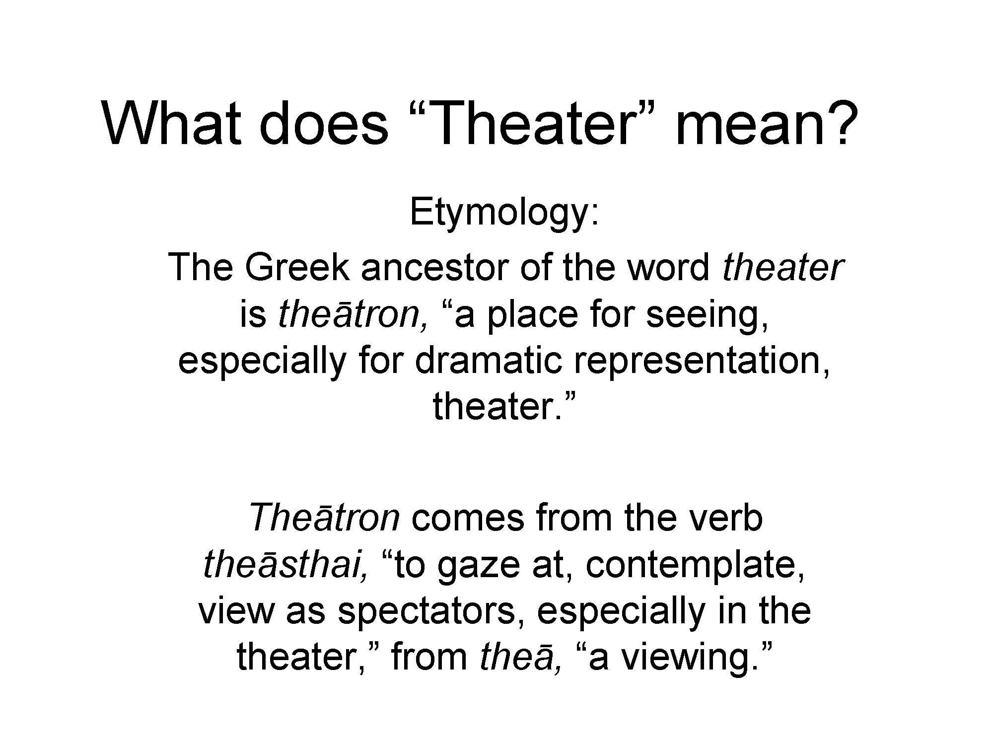Theatre Appreciation