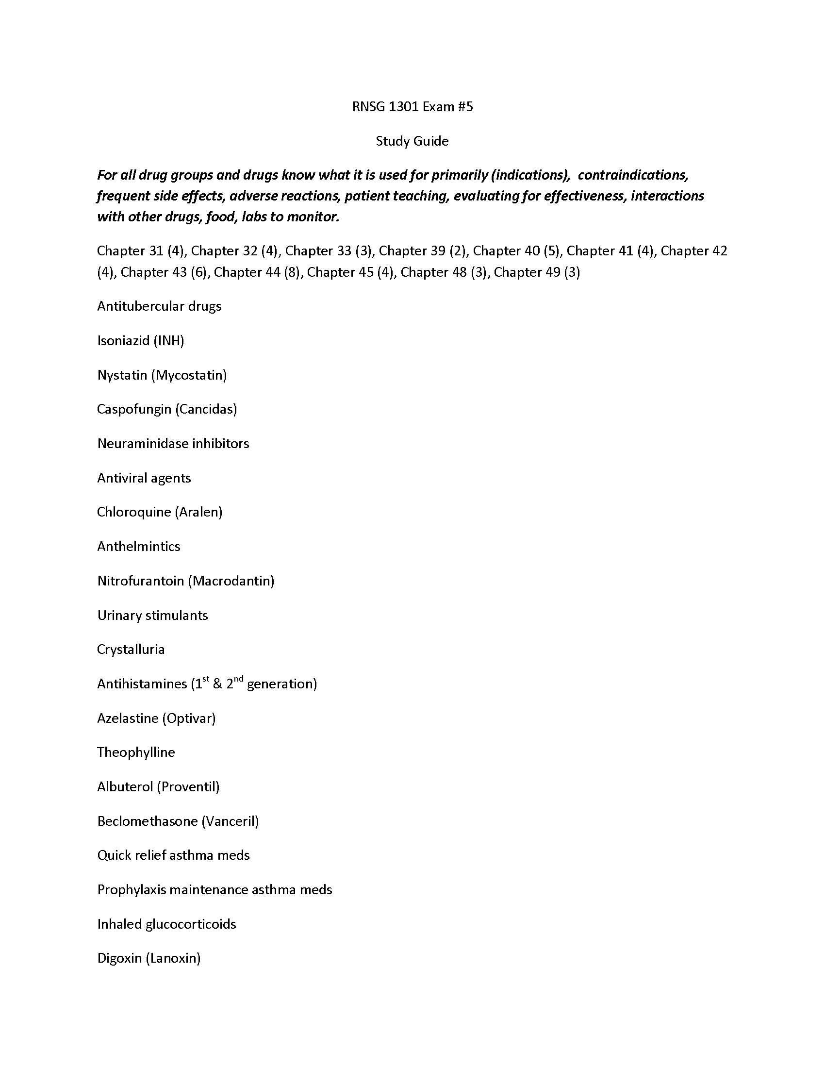 Pharmacology for Prof. Nursing