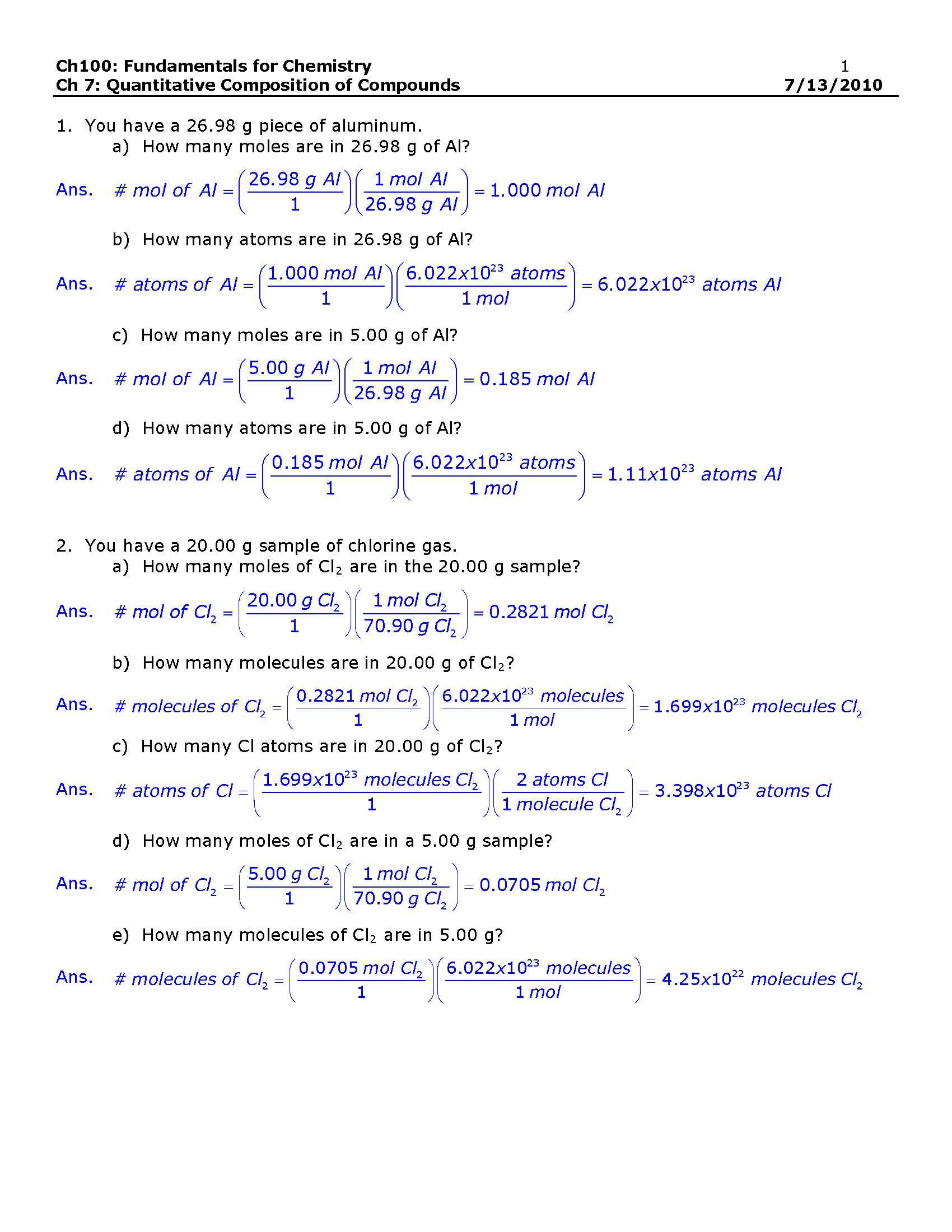 Fundamentals for Chemistry