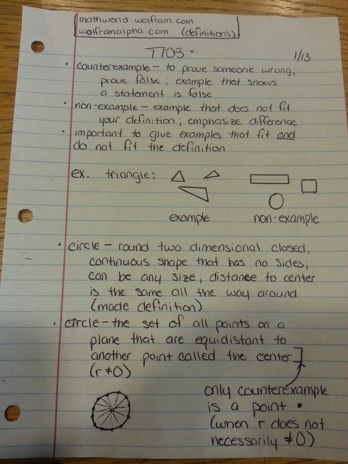 Week One Lecture Notes-Math T-103