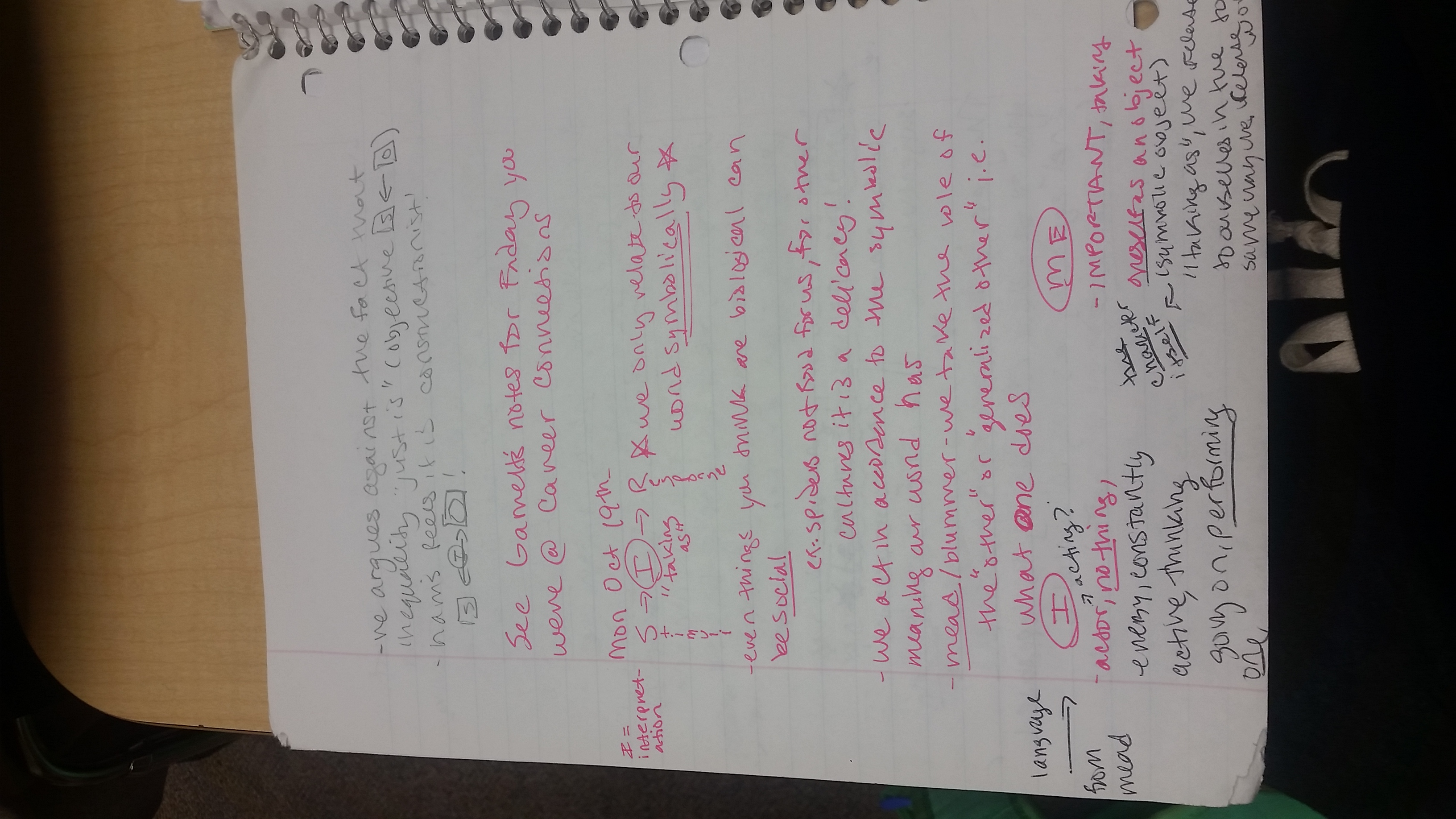 Notes for week 10/19 to 10/23 
