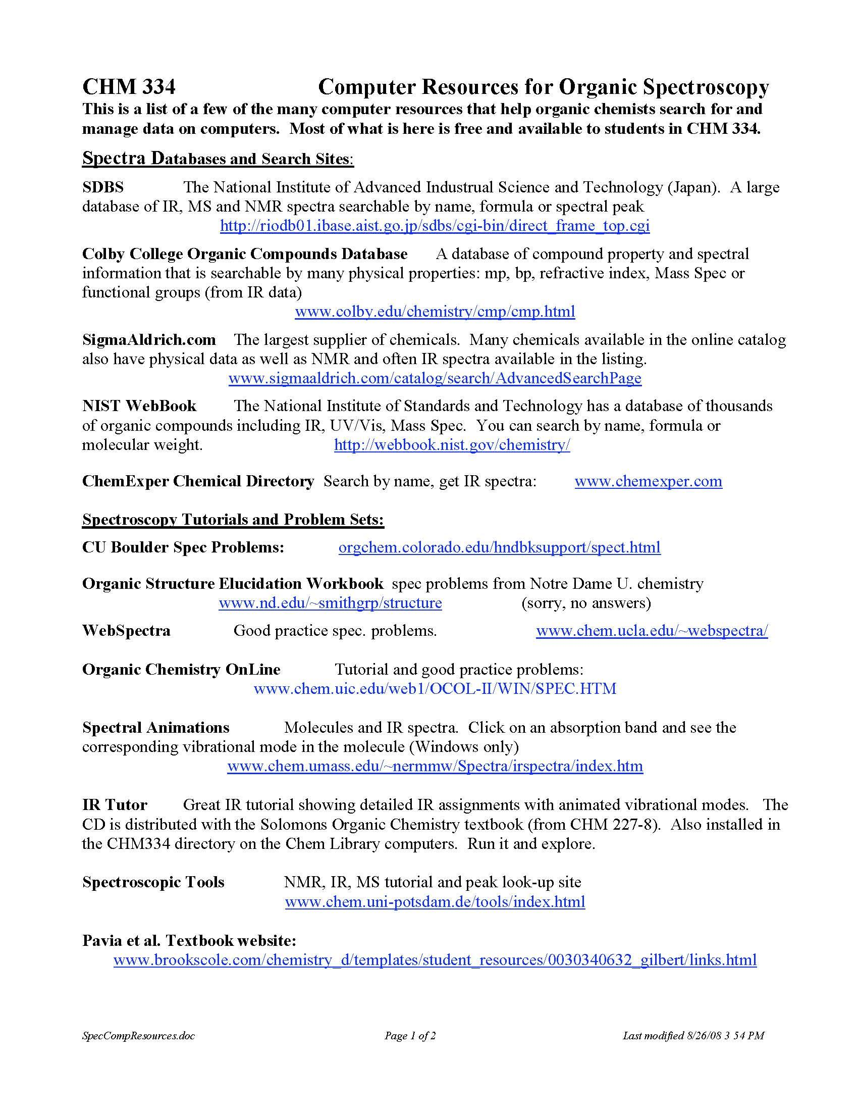 Spectrometric Analysis