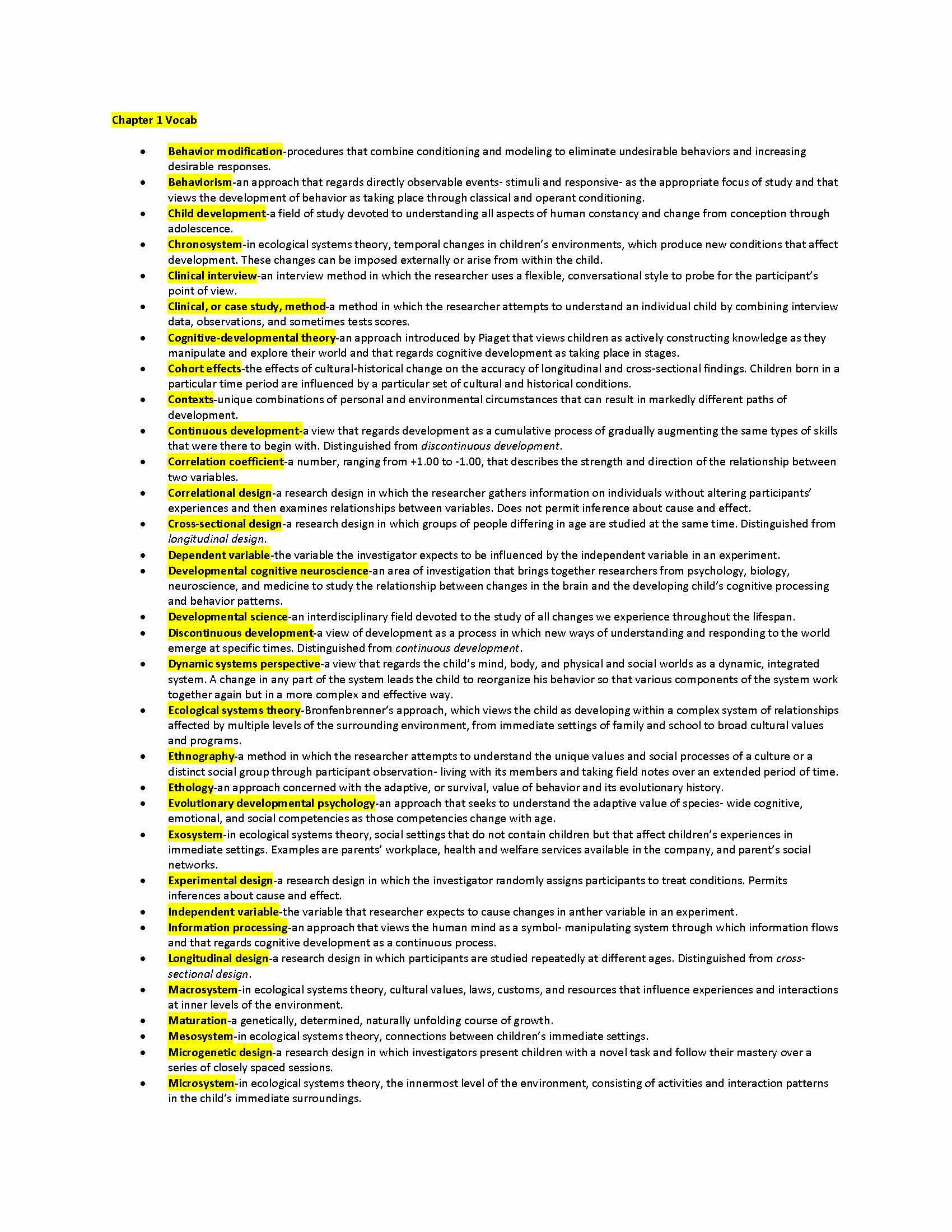 Growth and Development I