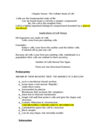 Chp. Seven: The Cellular Basis of Life
