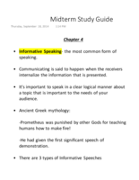 SPC 2608: Public Speaking - Study Guide