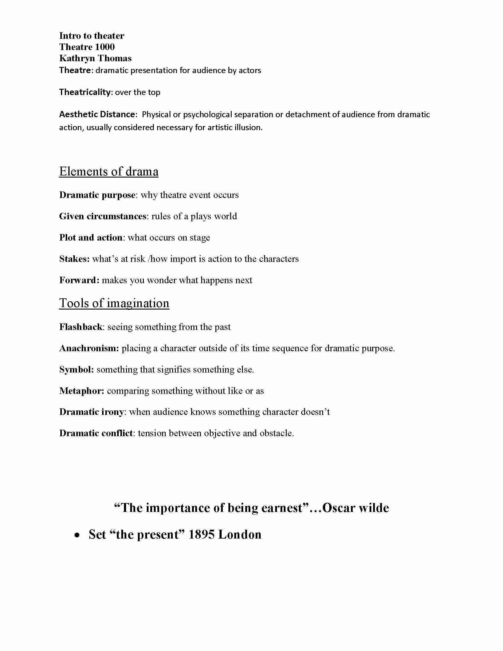 Intro To Theatre