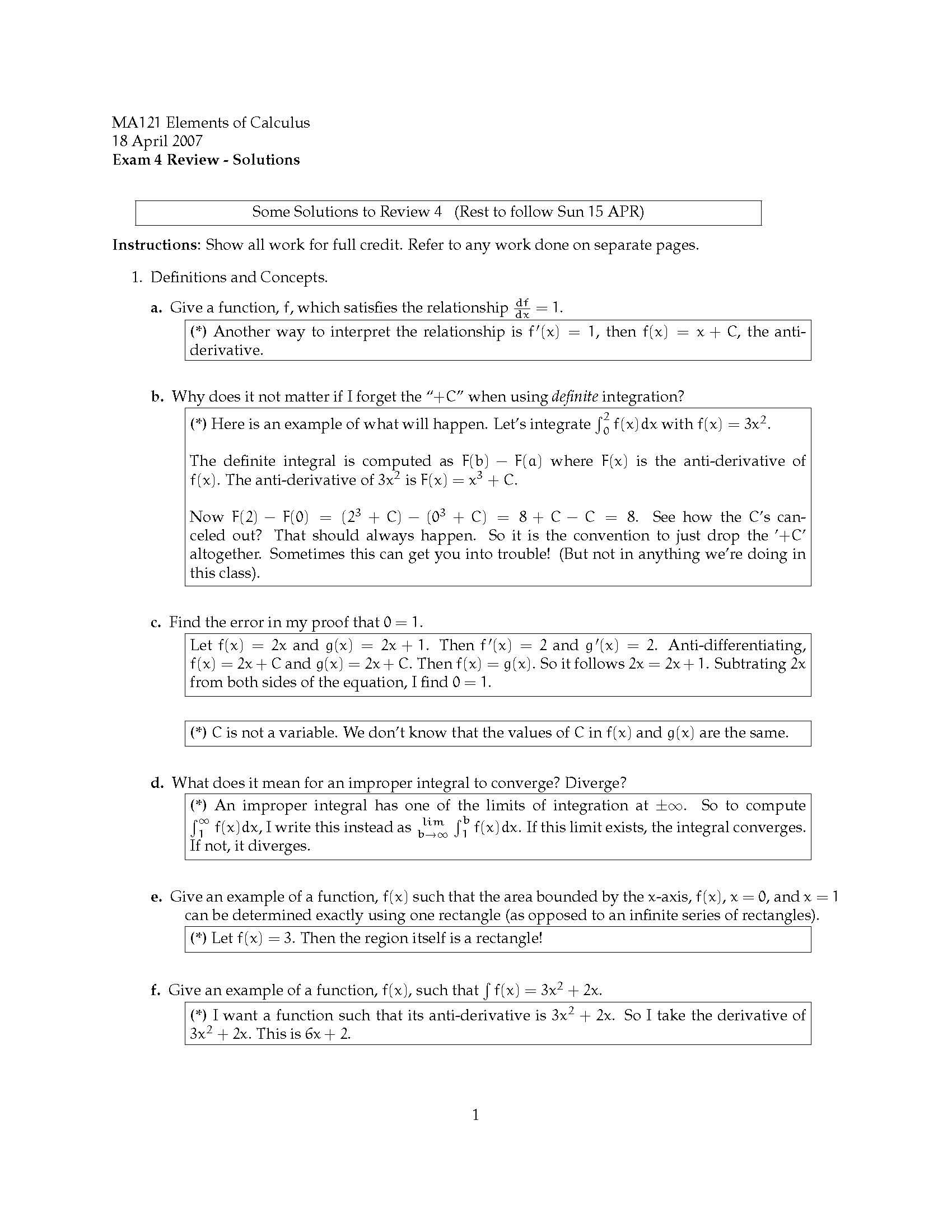 Elements of Calculus