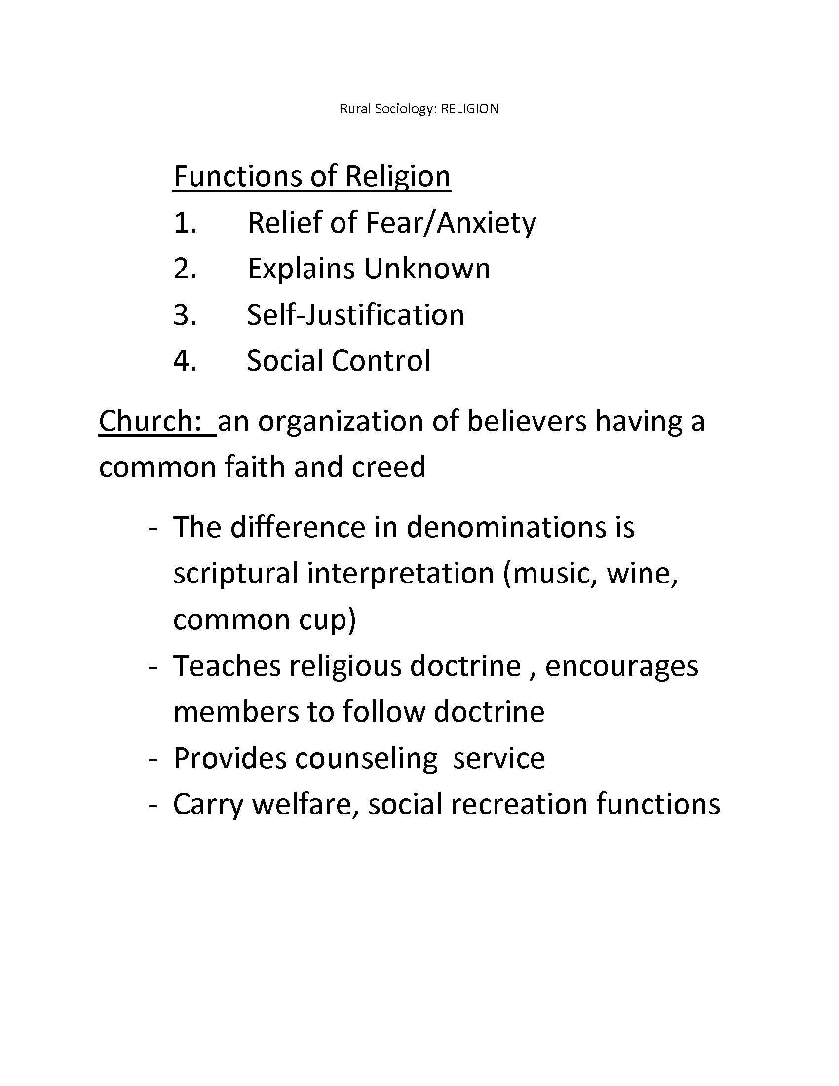 RURAL SOCIOLOGY