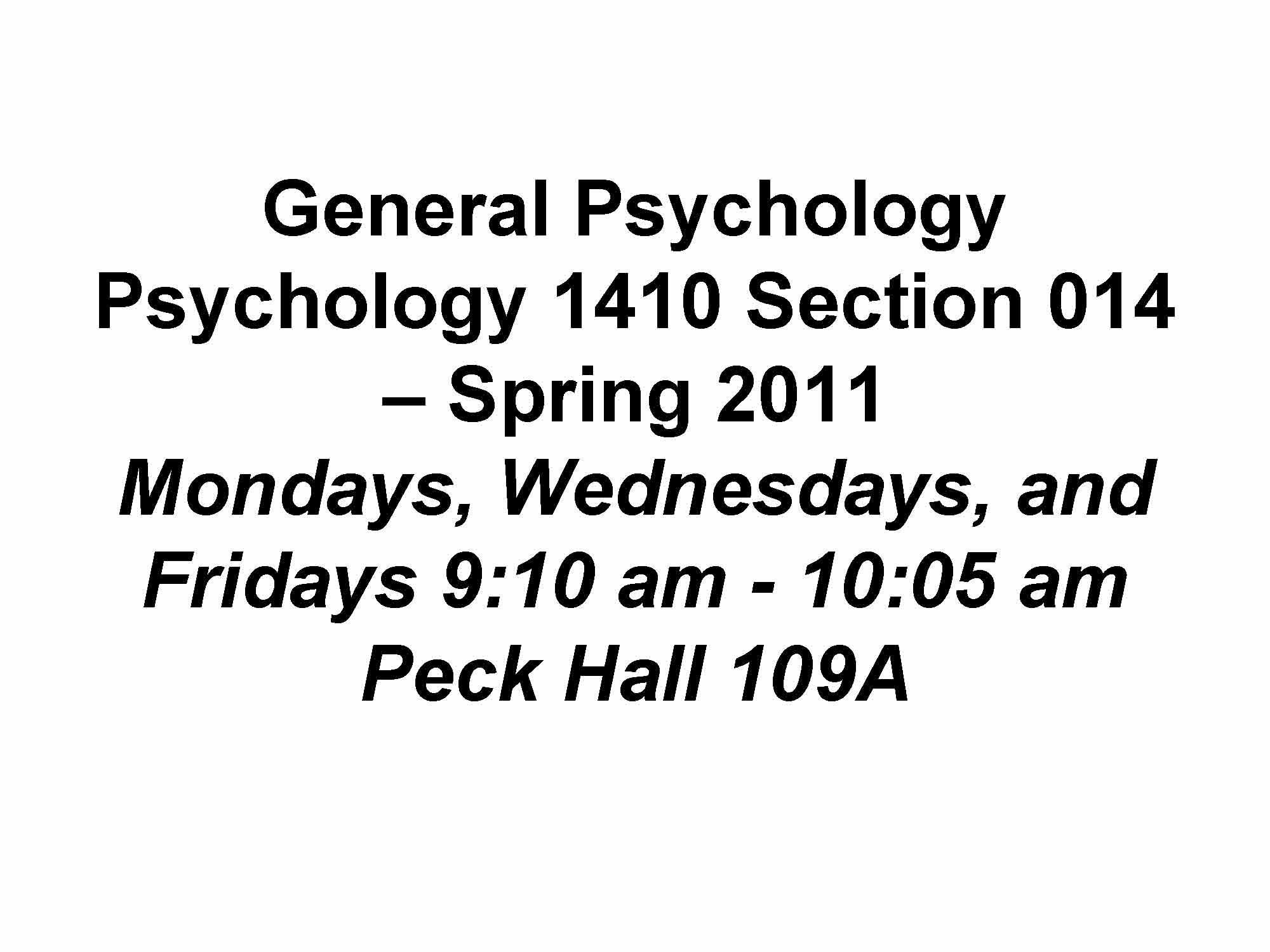 General Psychology