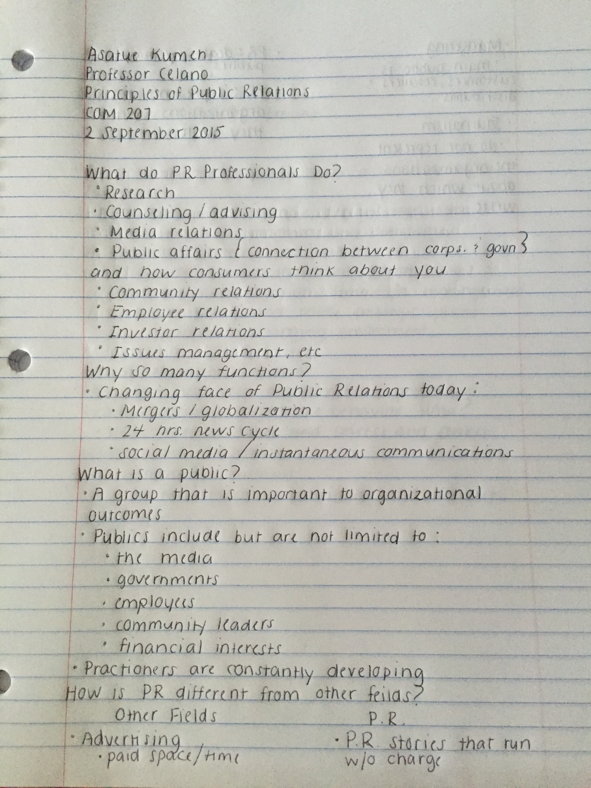 What do Public Relation Professionals do?