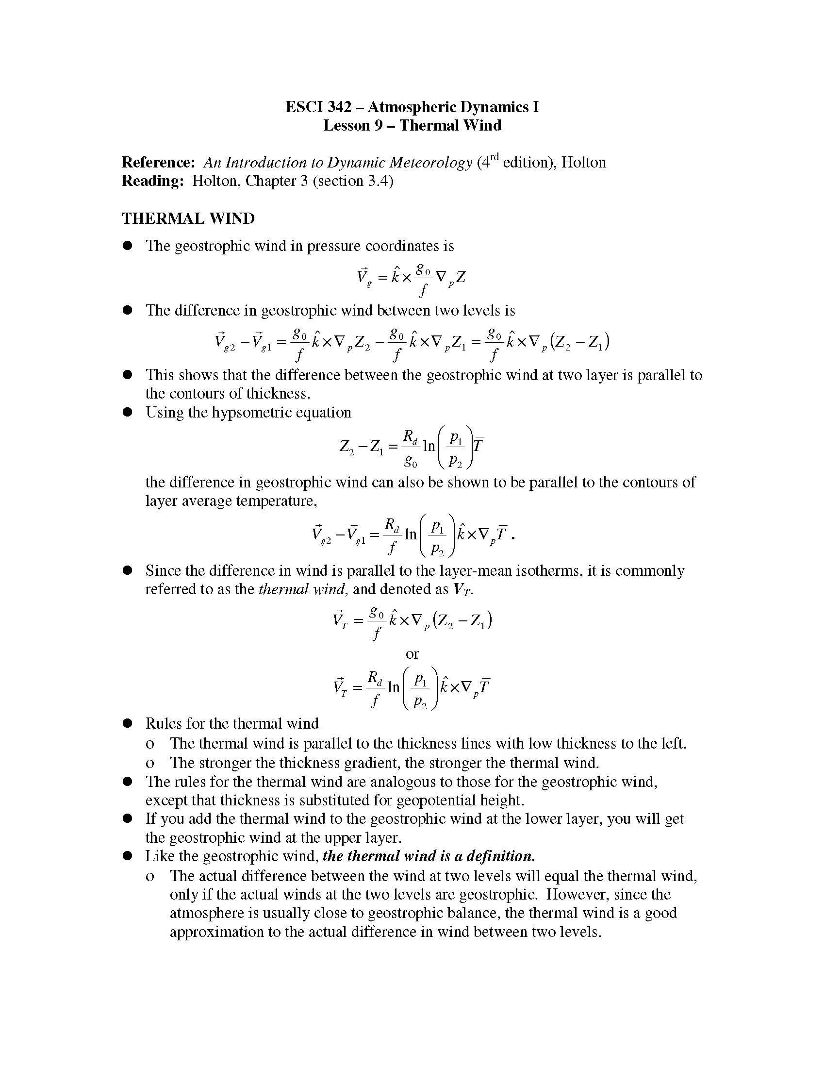Atmospheric Dynamics 1