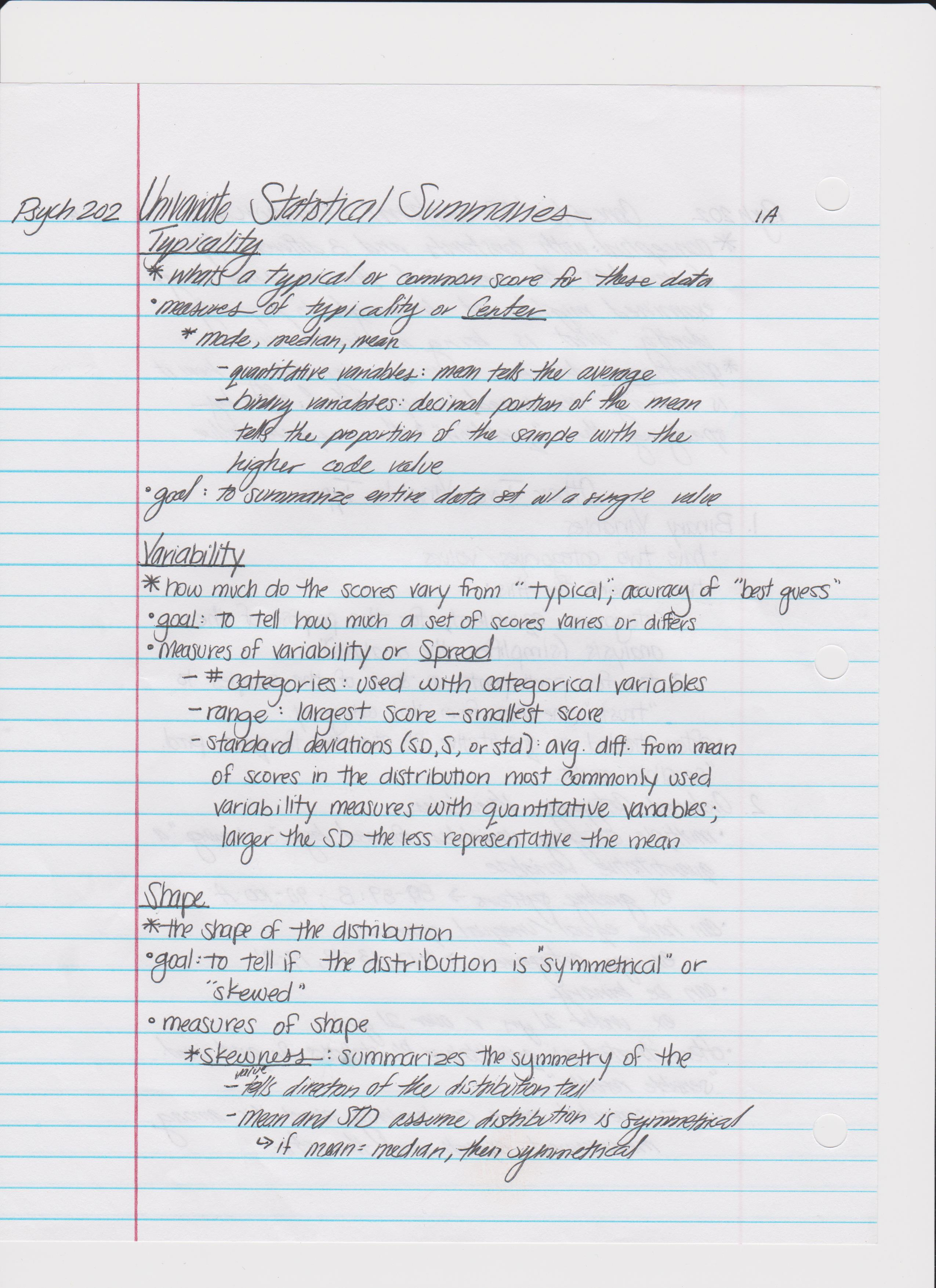 Data and Univariate Statistics 