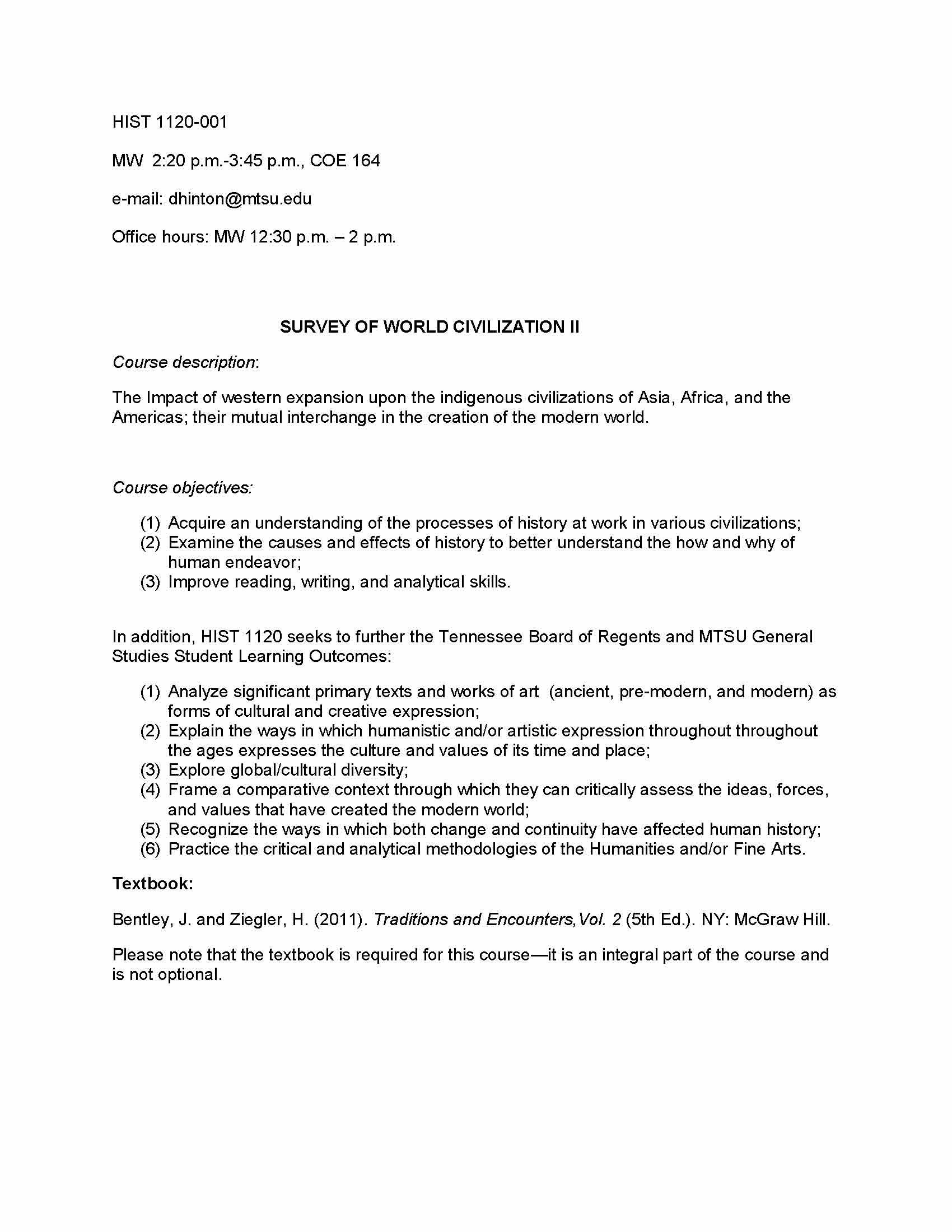 Survey World Civilization II