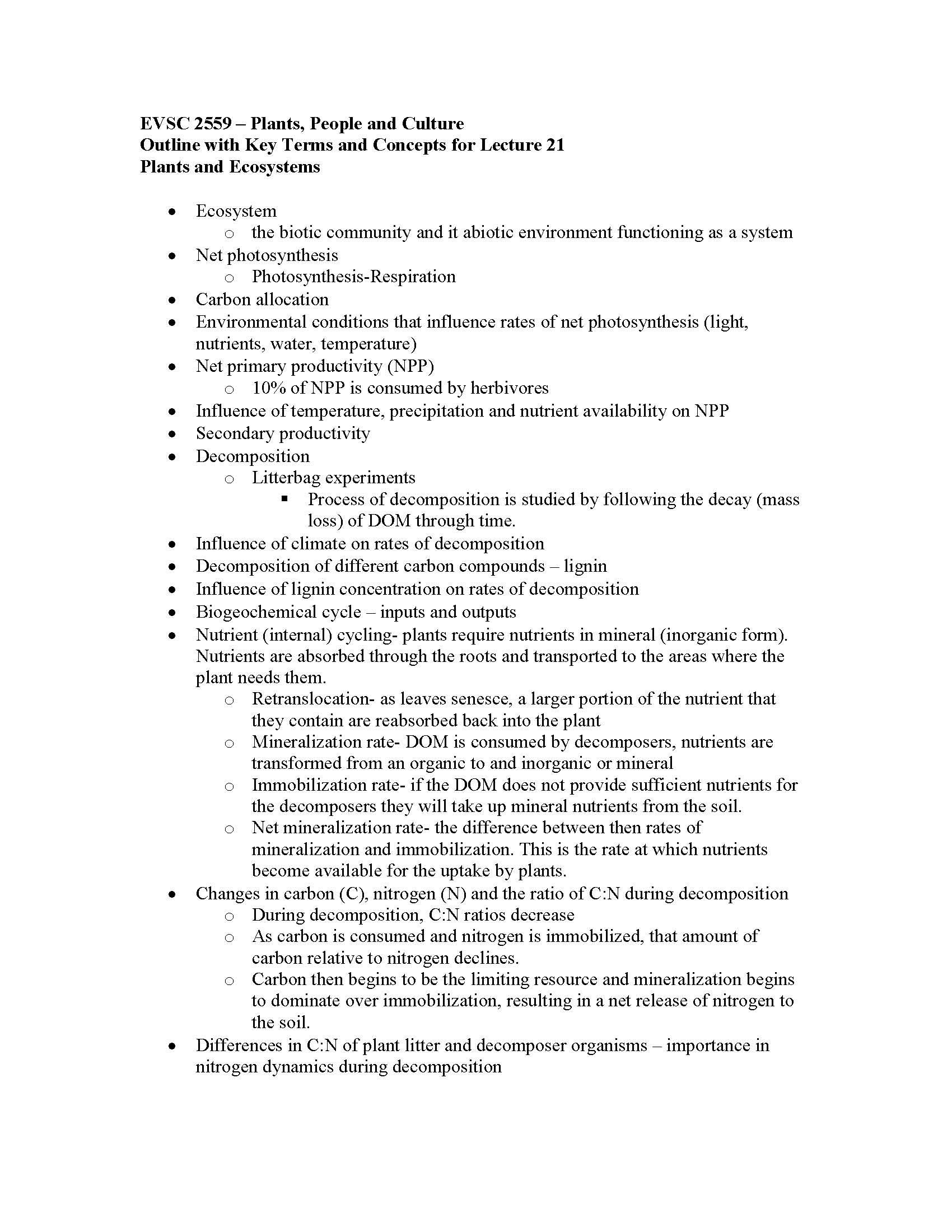 New Course in Environmental Science