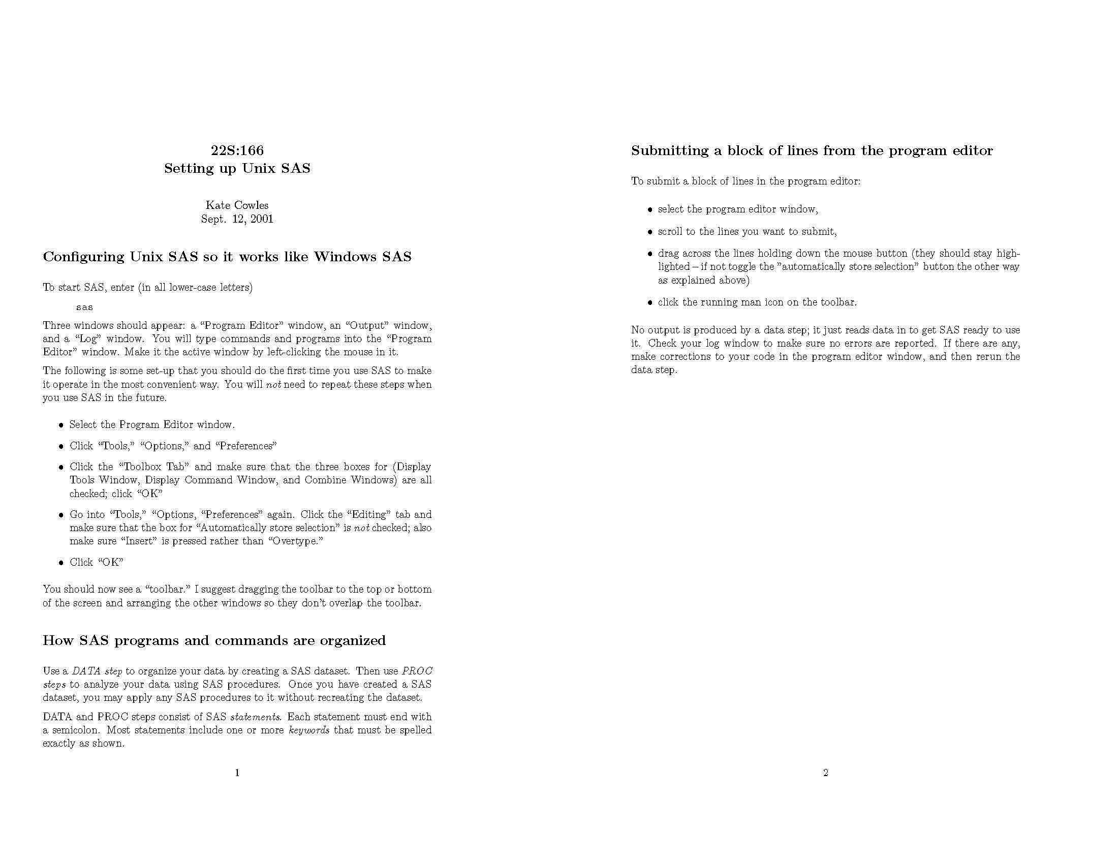 Computing in Statistics