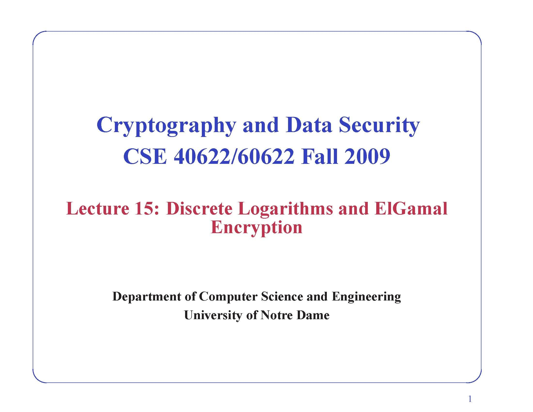 Cryptography