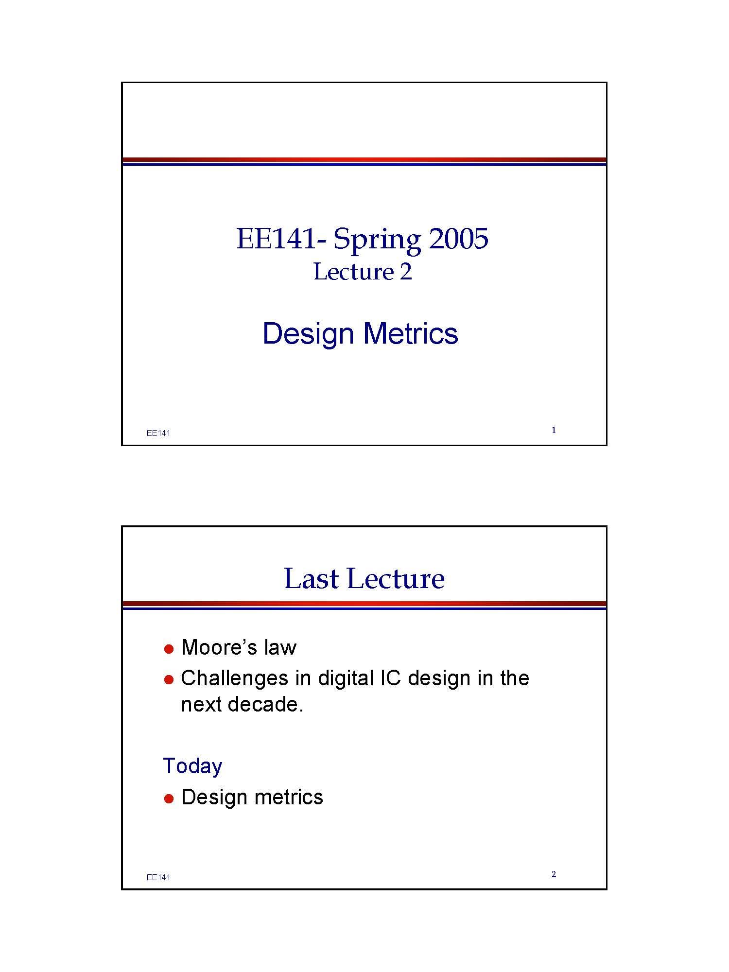Introduction to Digital Integrated Circuits