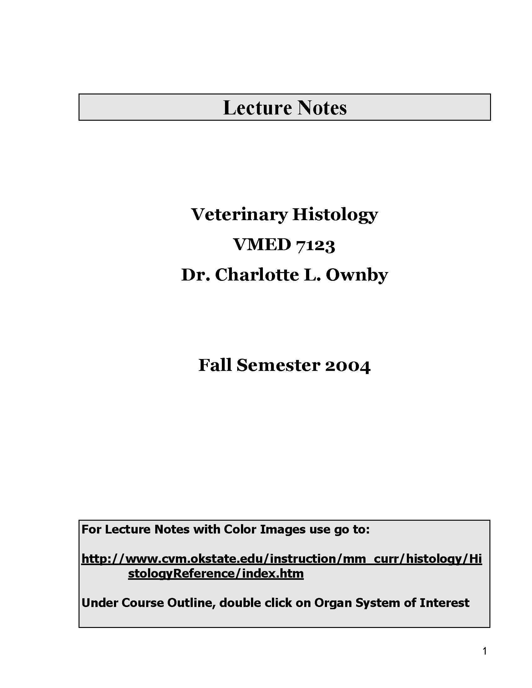 VET HISTOLOGY
