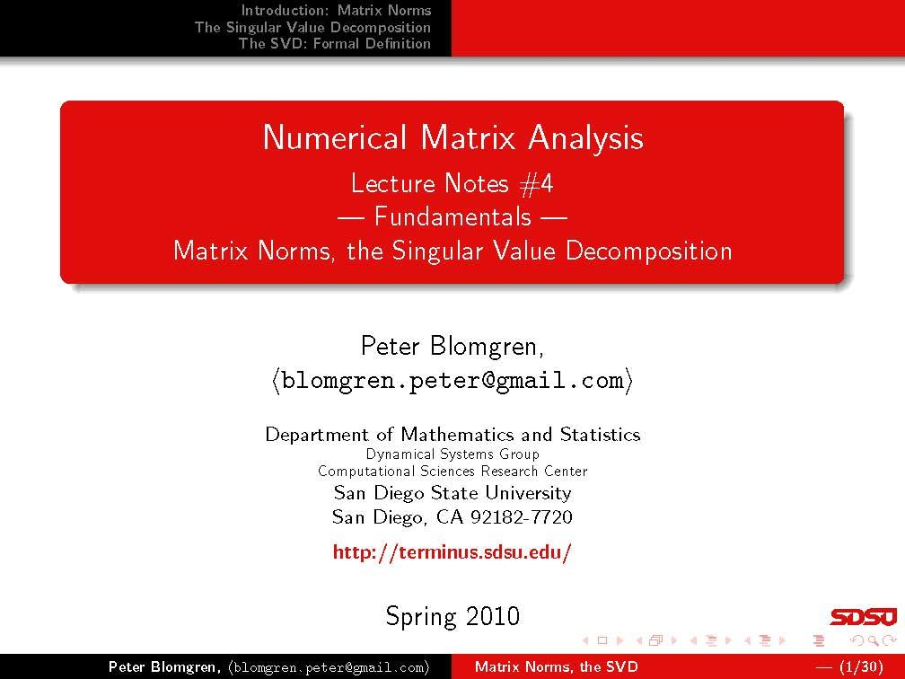NUMERICALMATRIXANALYSIS