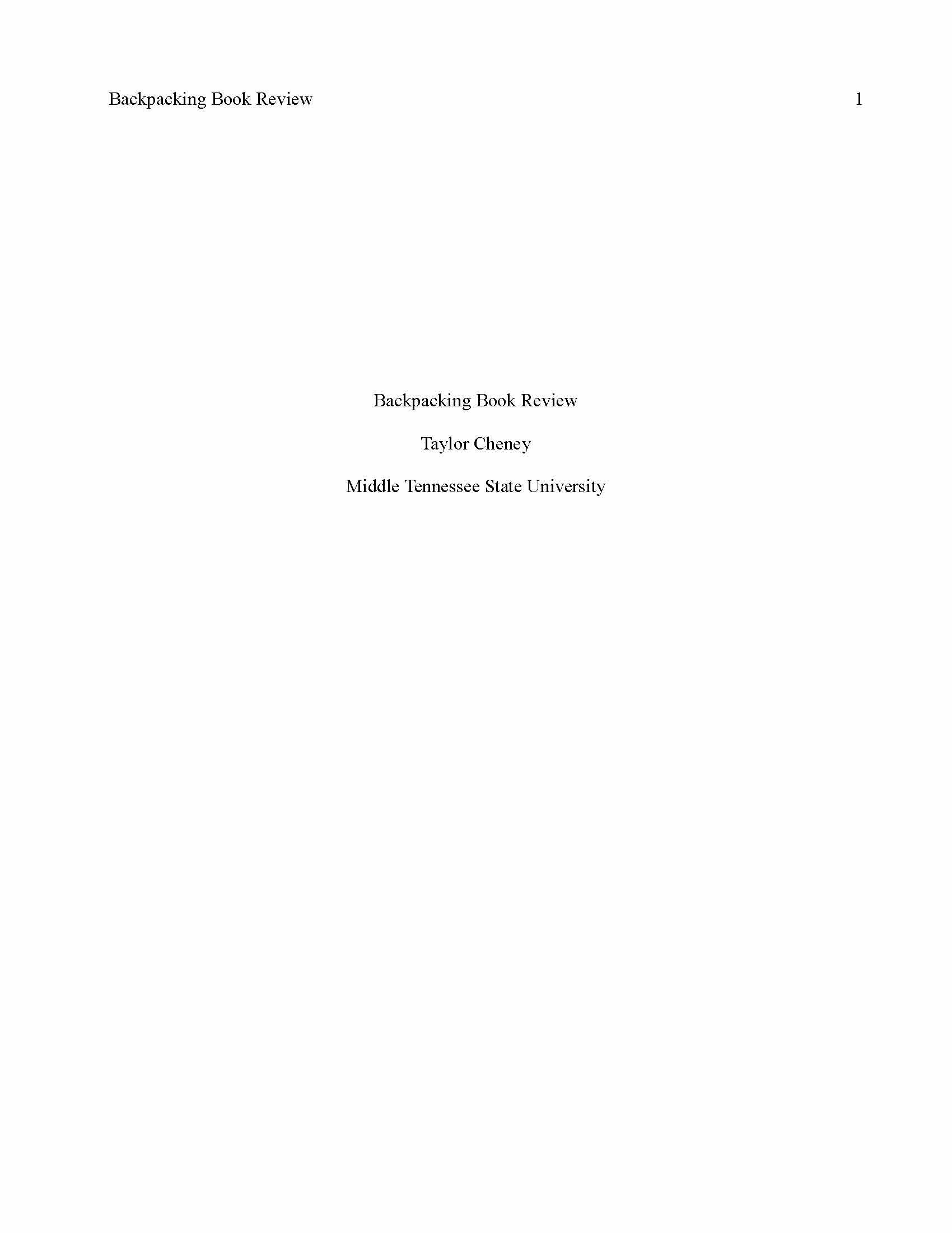 Backpacking and Hiking