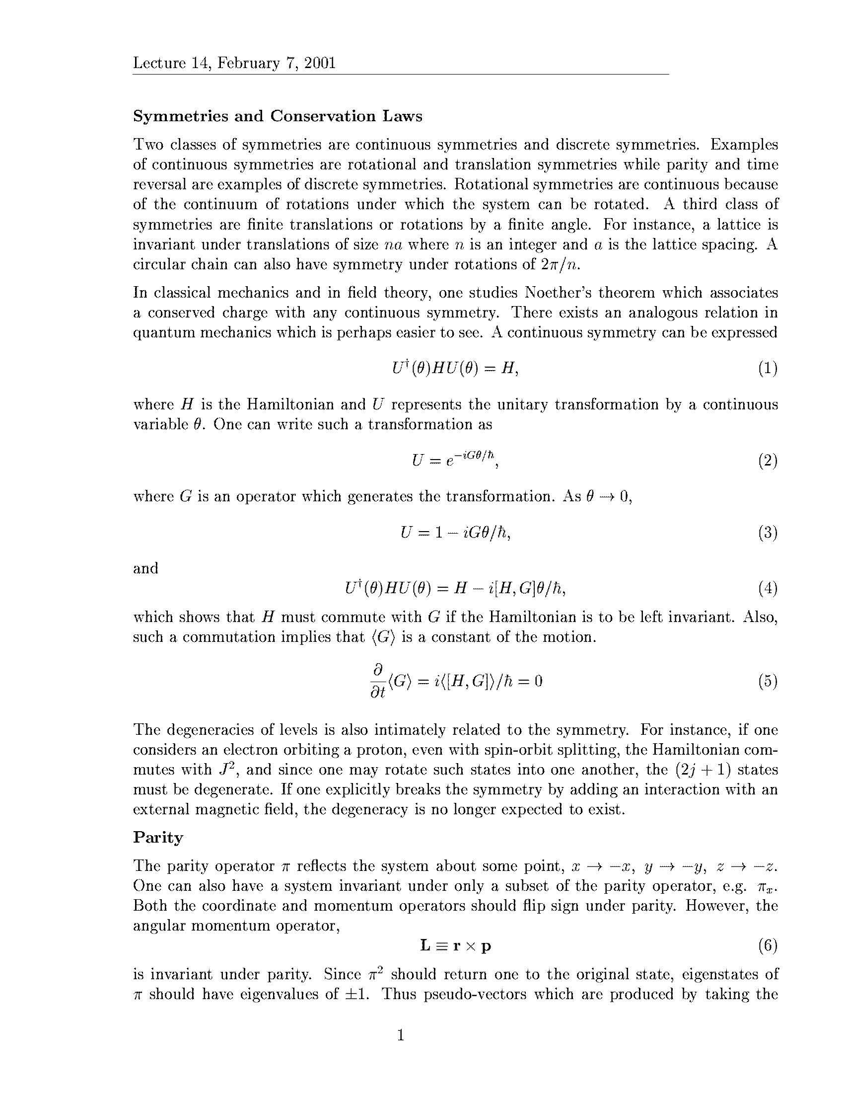 Quantum Mechanics I