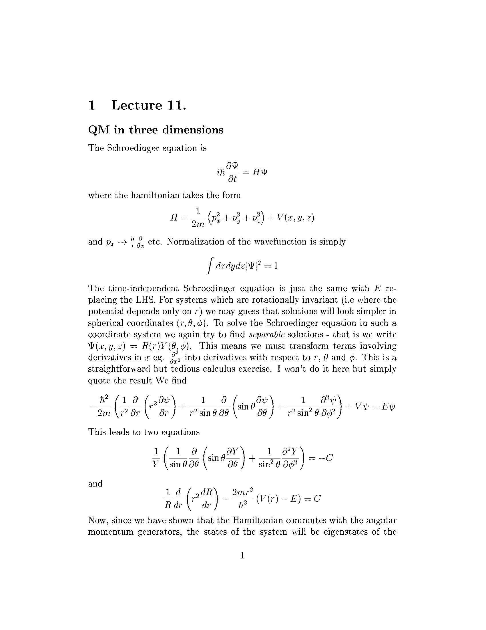 Introduction to Quantum Mechanics I