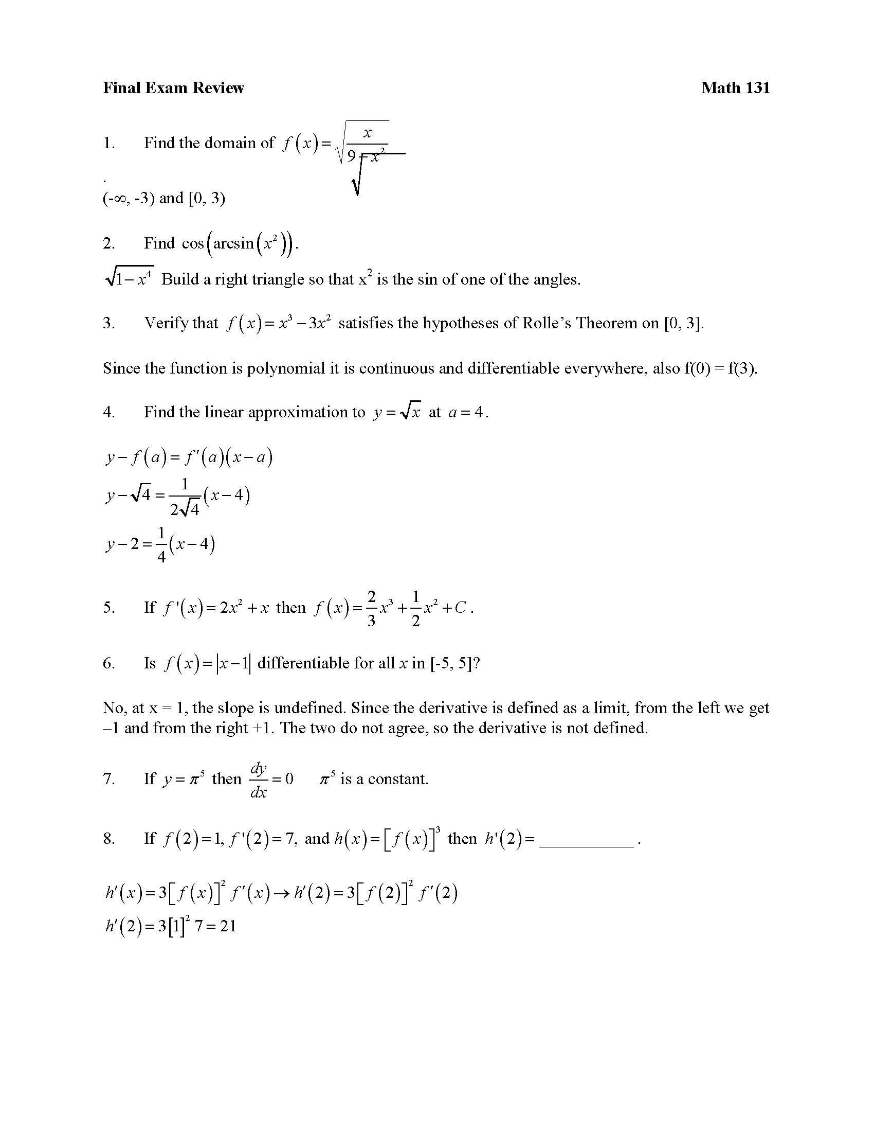 Calculus & Analytic Geometry I