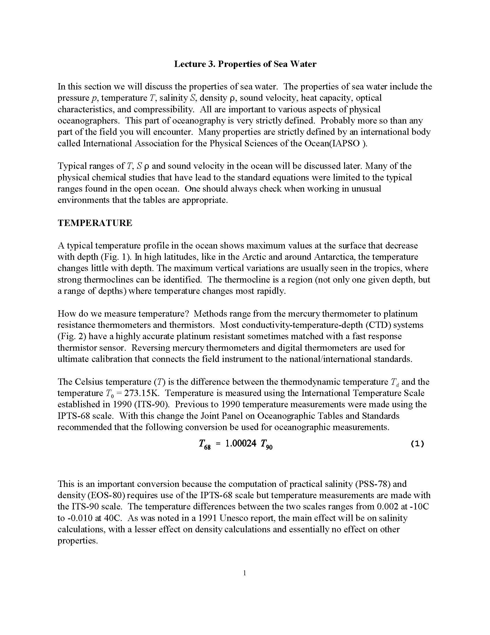 PHYSICAL OCEANOGRAPHY