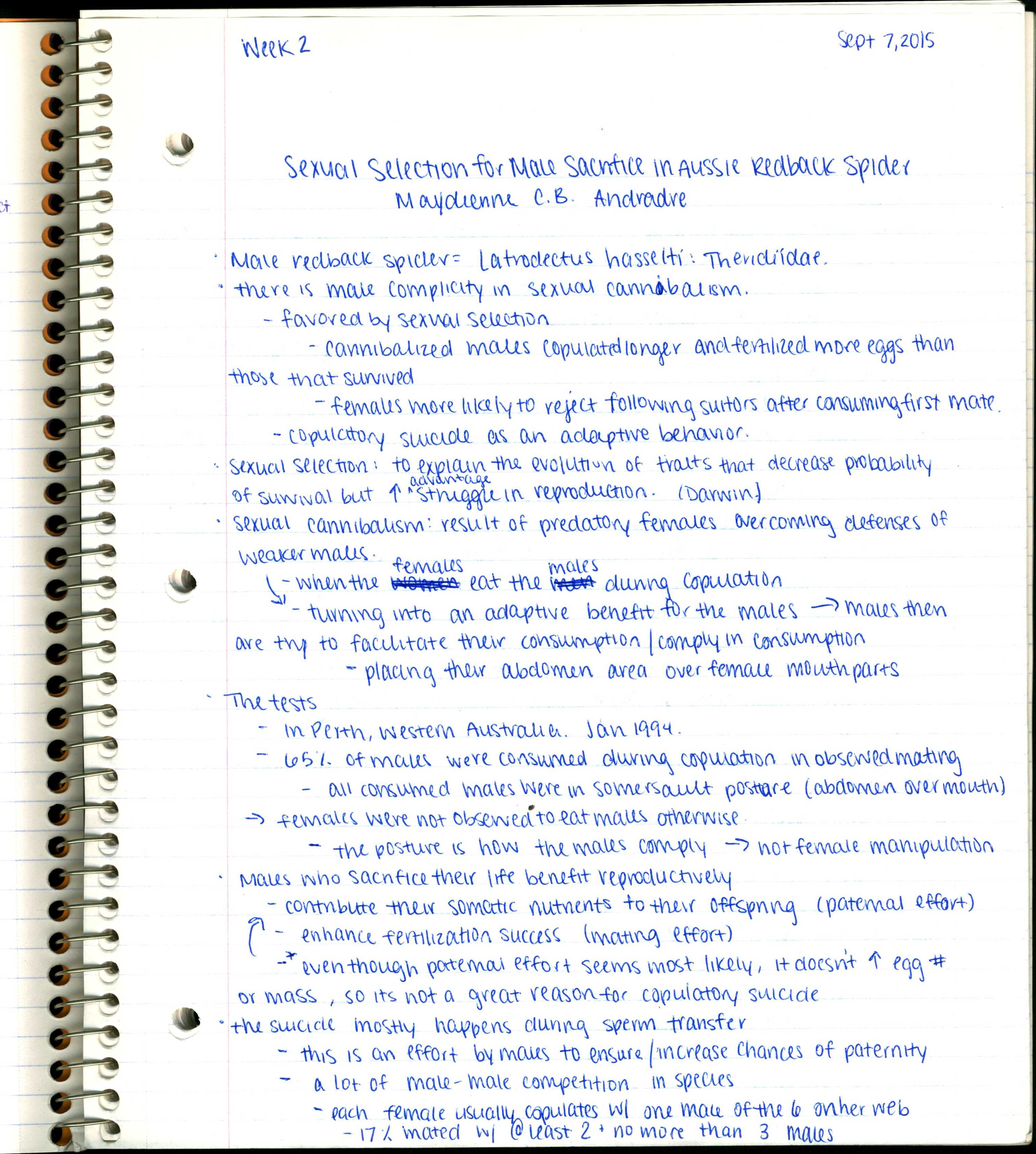 Ecology Week 2 notes 