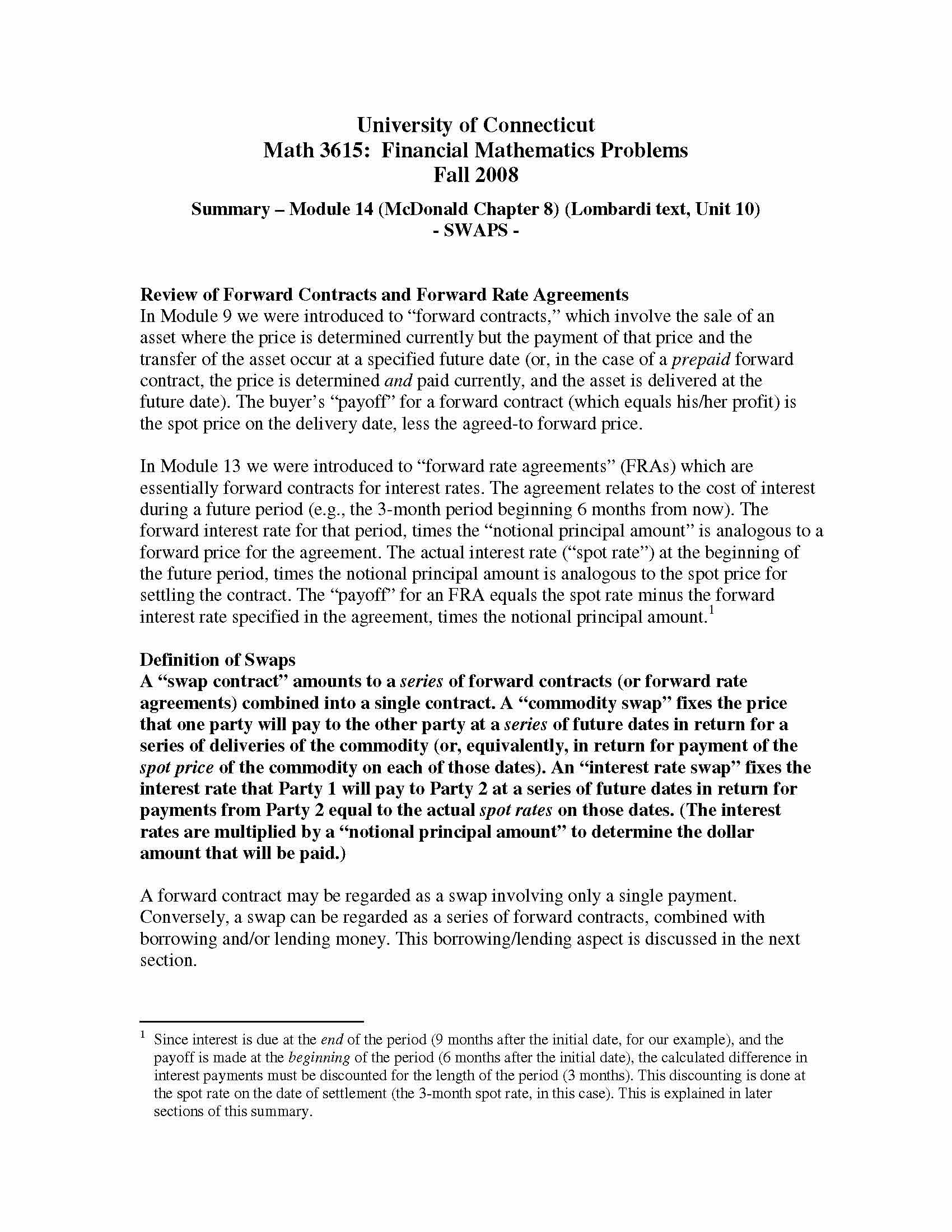 Financial Mathematics Problems