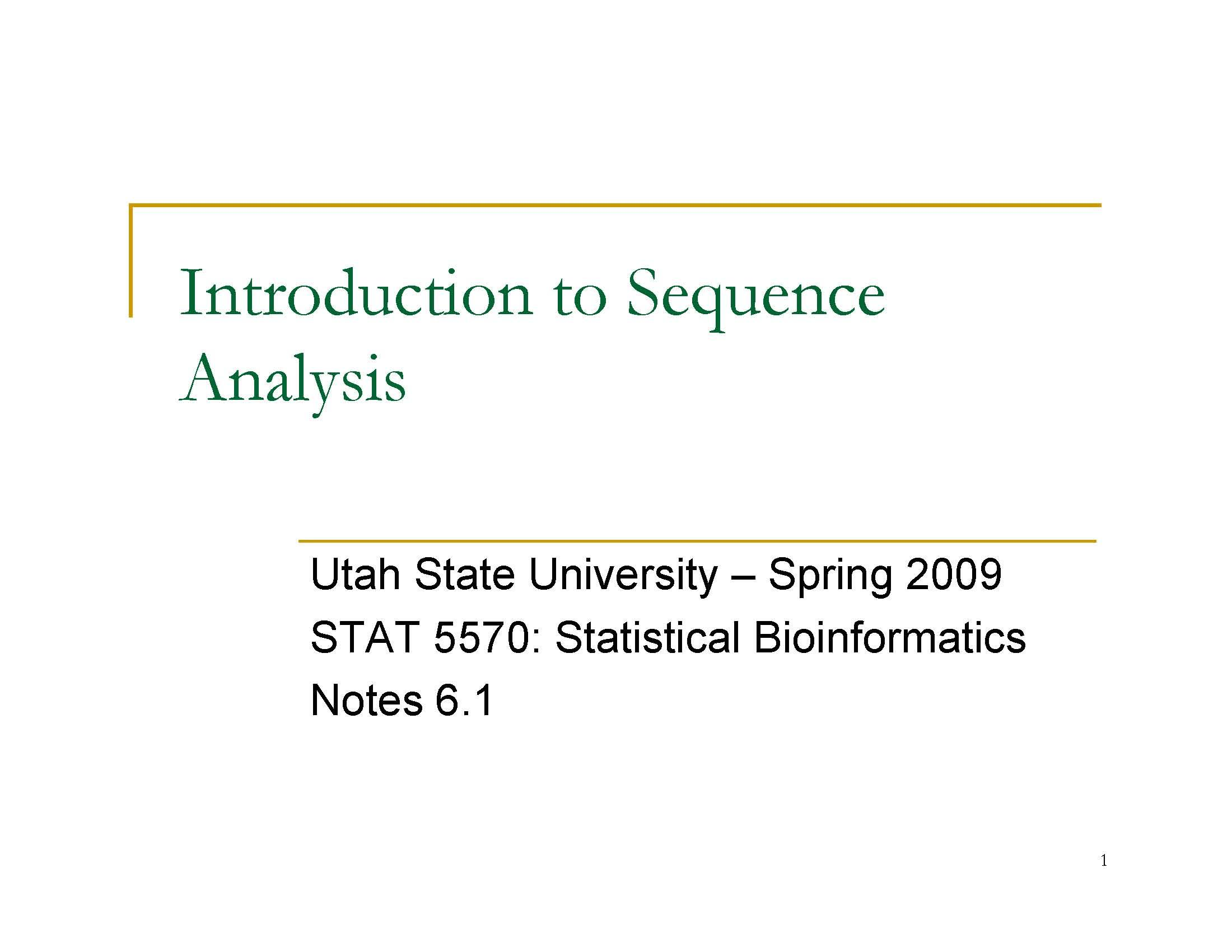 Statistical Bioinformatics