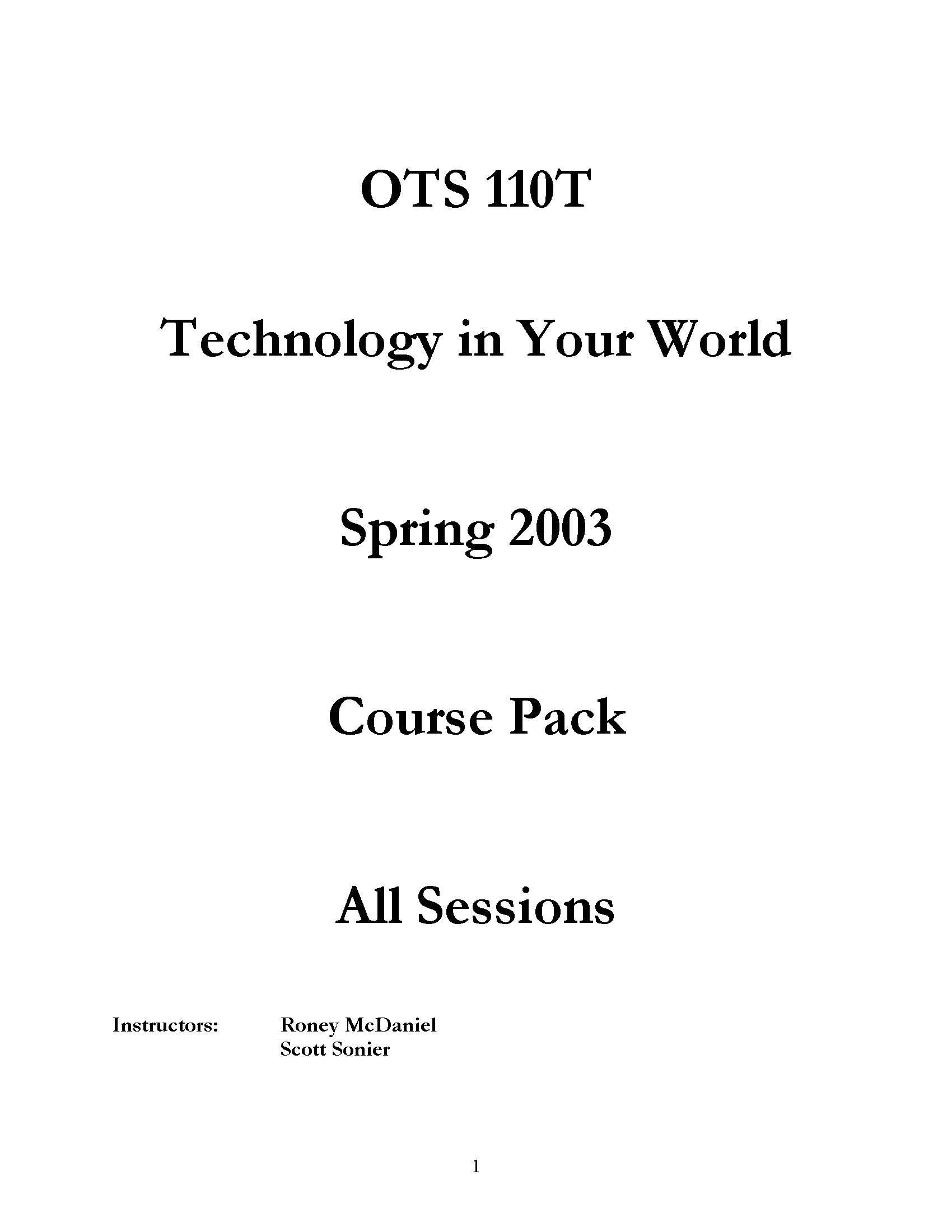 TECHNOLOGY AND YOUR WORLD