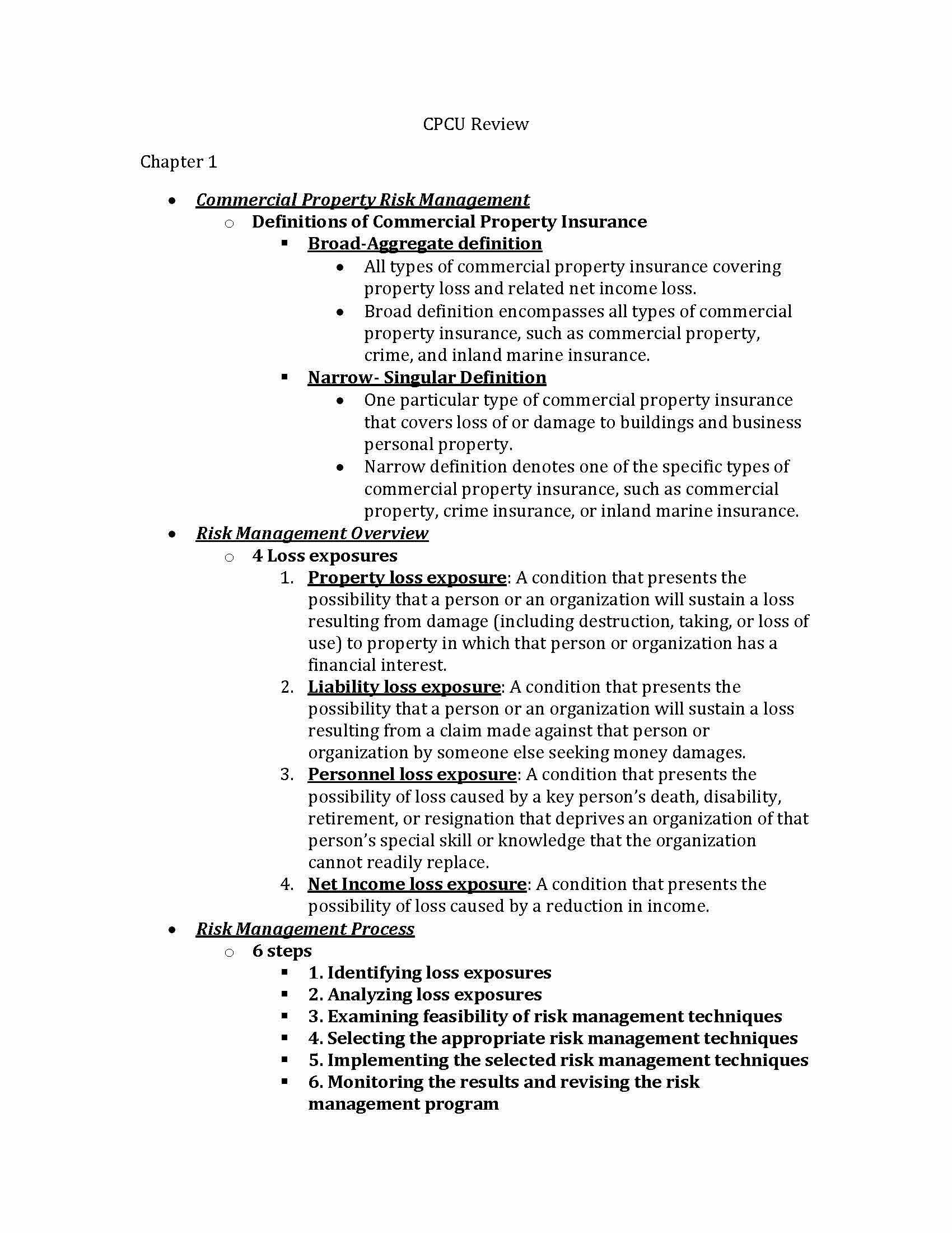 Property Risk Management & Insurer Operations