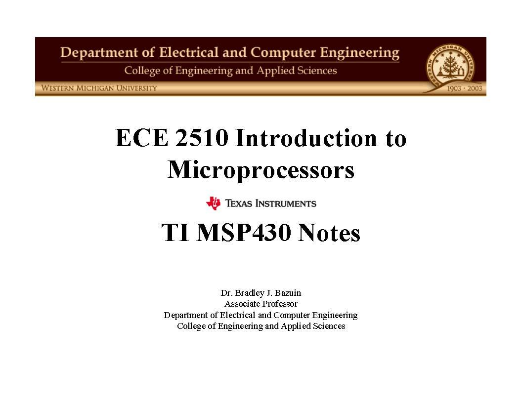 Intro To Microprocessors
