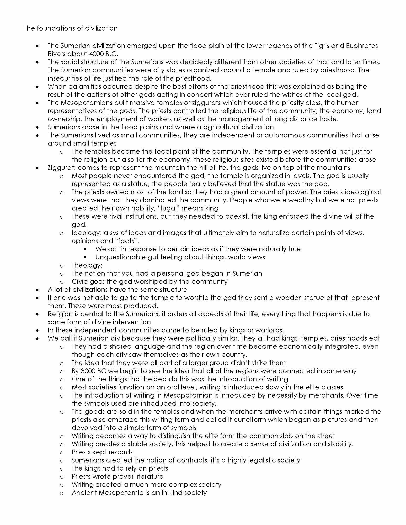 World Civilization I