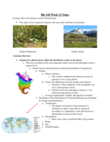 Bio 110 Week 13 Notes