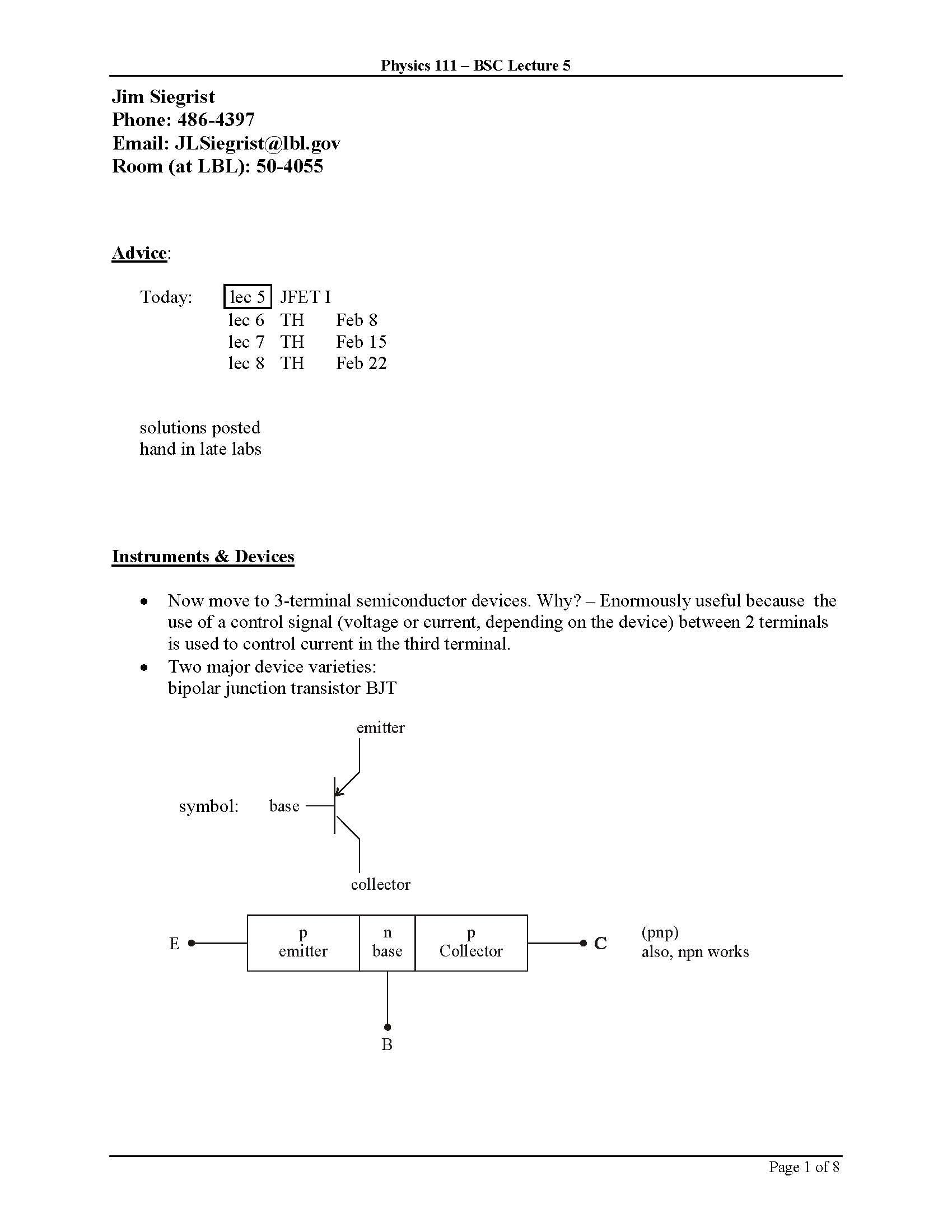 Modern Physics and Advanced Electrical Laboratory