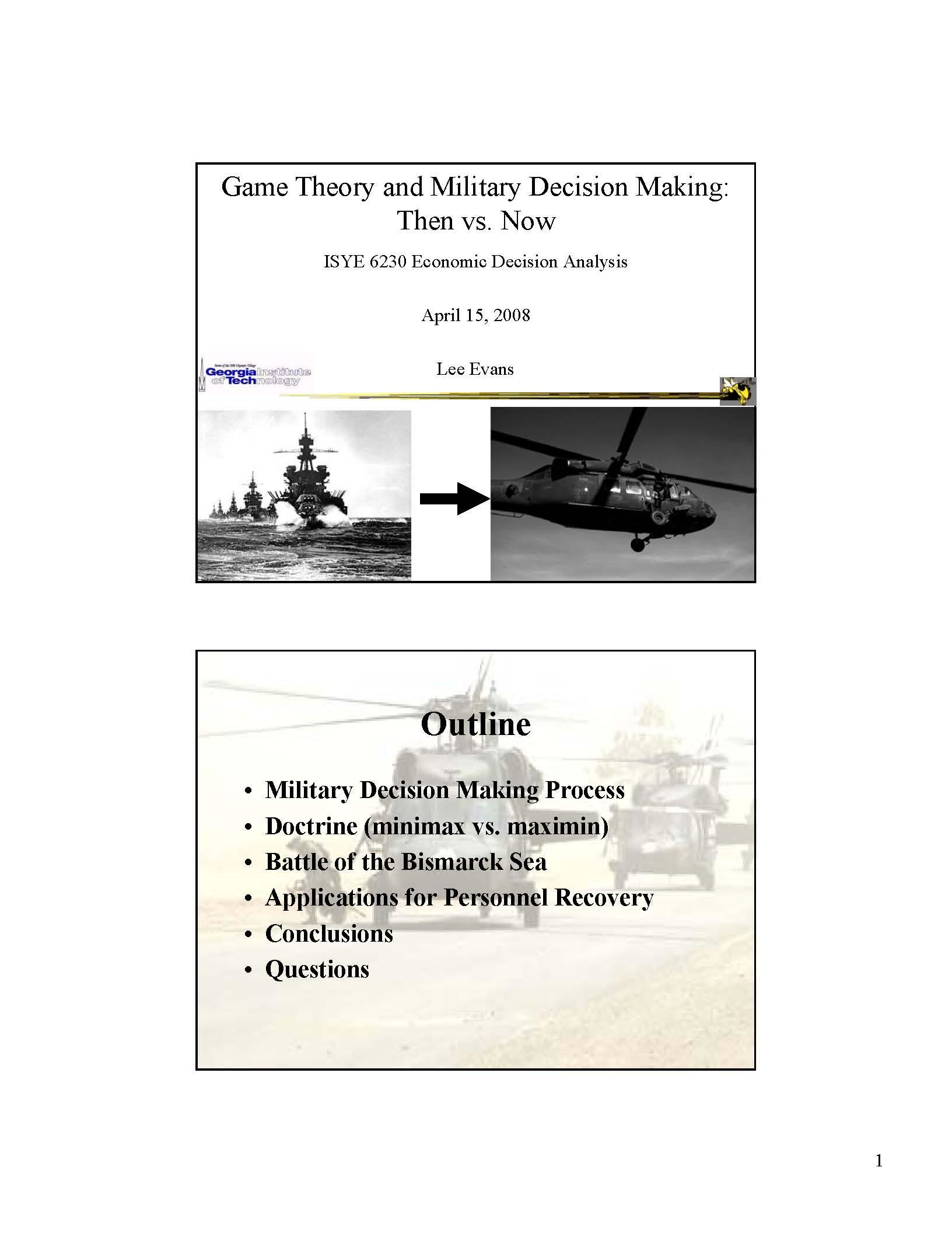 Economic Decision Analy